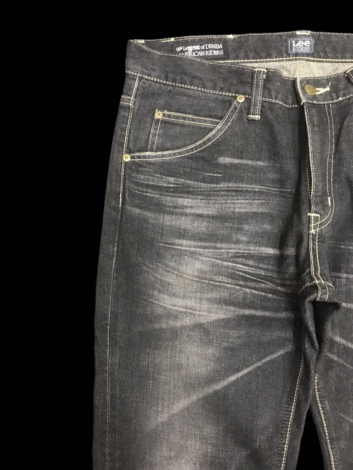 Japanese Brand 💥FLARE💥LEE STONE WASH SICK HONEYCOMB FLARE DENIM F114 Size US 34 / EU 50 - 4 Thumbnail