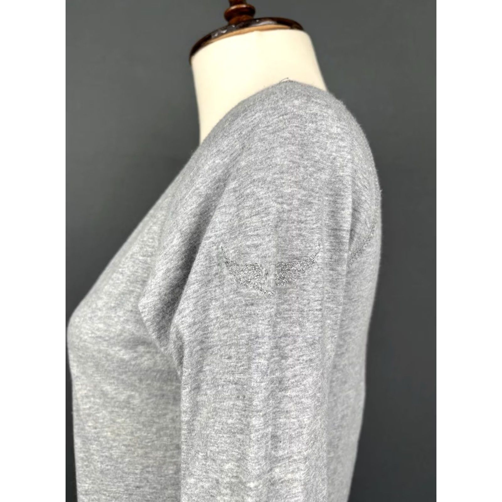 Zadig & Voltaire Zadig & Voltaire Top Womens Size S Gray Cotton Long Sleeve V-Neck Pullover Size S / US 4 / IT 40 - 4 Thumbnail