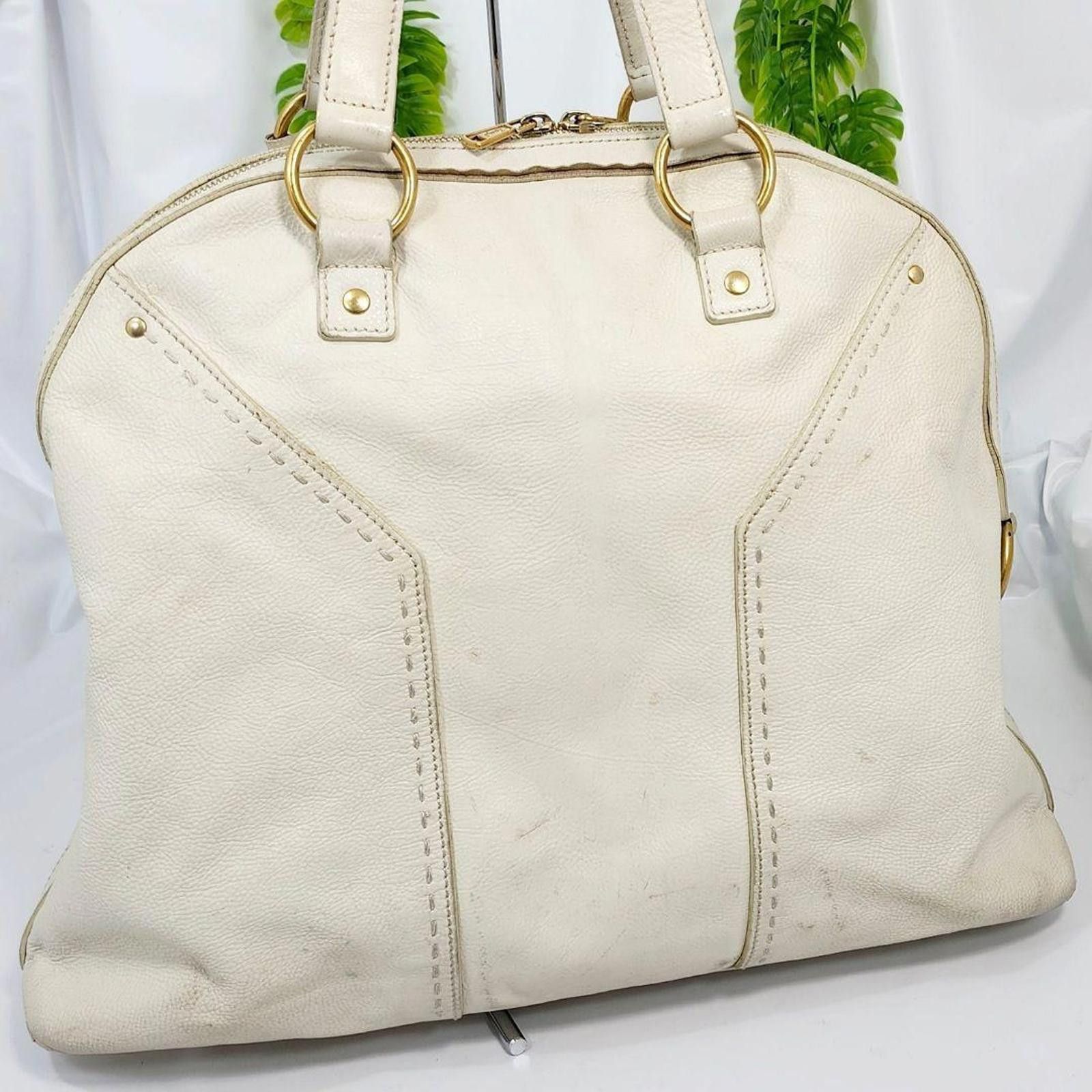 Saint Laurent Paris Saint Laurent - White Leather Tote Bag Size ONE SIZE - 3 Thumbnail