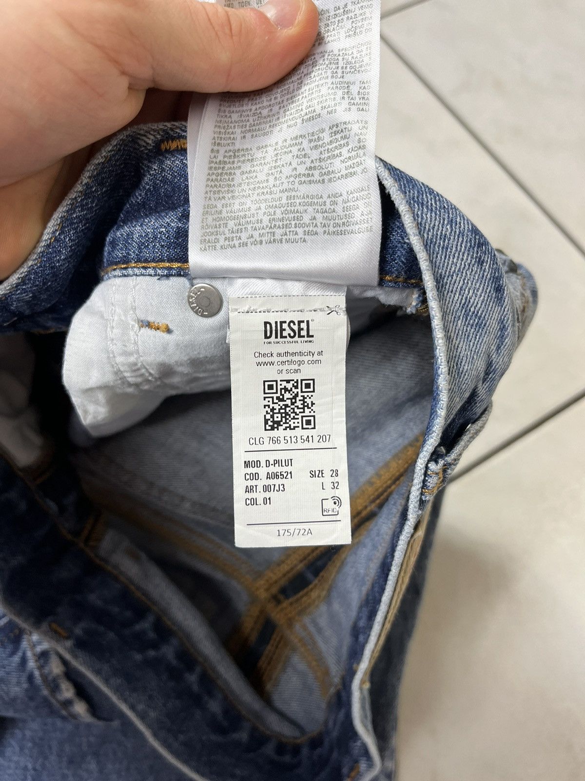 Designer × Diesel Diesel D-Pilut mesh stripe jeans pants washed distressed Size 28" / US 6 / IT 42 - 25 Thumbnail