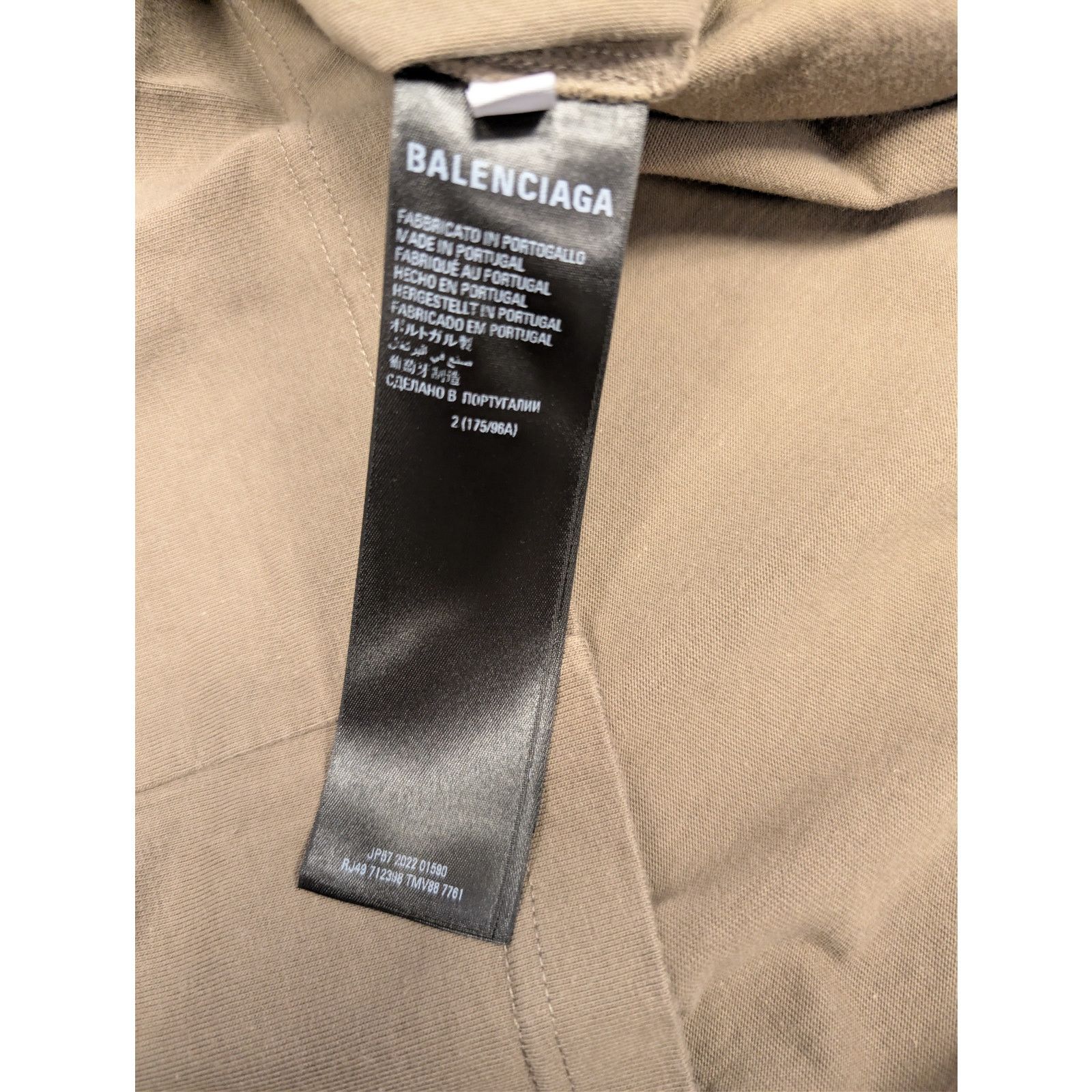 Balenciaga o1rshd1 Metal Print Vintage Jersey Oversized T-Shirt Taupe Size US M / EU 48-50 / 2 - 17 Thumbnail