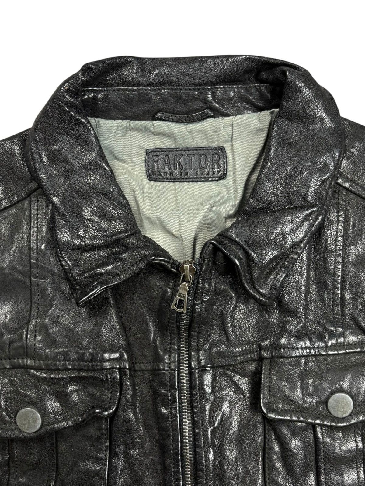 BUFFALO BOBS 2000s Faktor - Riri Zips Vkei Style Rider Leather Jacket Size US M / EU 48-50 / 2 - 6 Thumbnail
