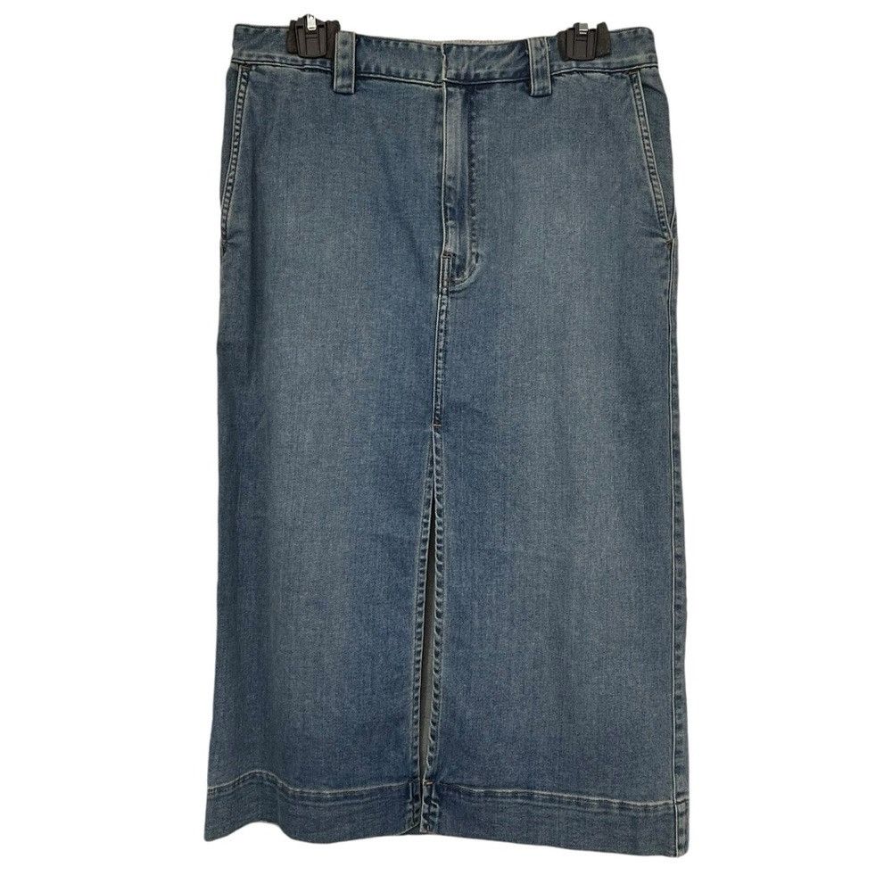 Enza Costa ENZA COSTA SOFT TOUCH FRONT SLIT DENIM JEAN SKIRT WOMENS Size 29" - 9 Thumbnail