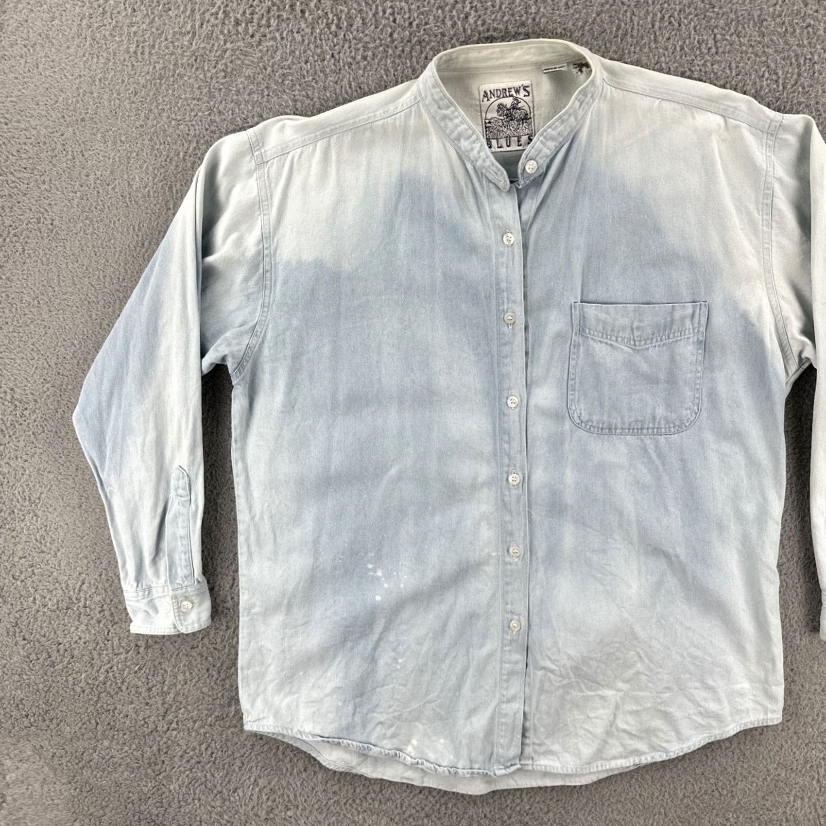 Vintage VINTAGE Andrew’s Blues Denim Shirt Womens Medium Blue 90s Button-Up Shirt Size M / US 6-8 / IT 42-44 - 3 Thumbnail