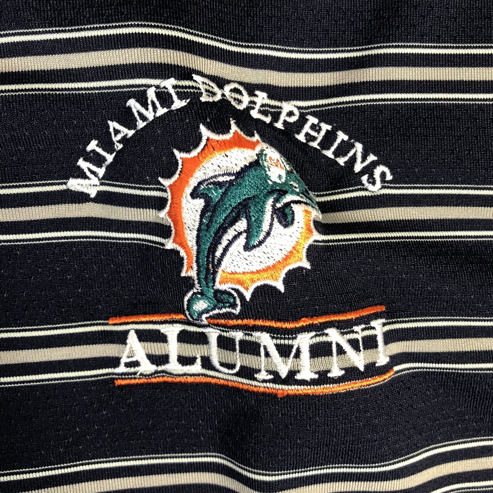 Reebok Reebok Play Dry Miami Dolphins Alumni Mens M Blue Stripe Short Sleeve Polo D67 Size US M / EU 48-50 / 2 - 3 Thumbnail