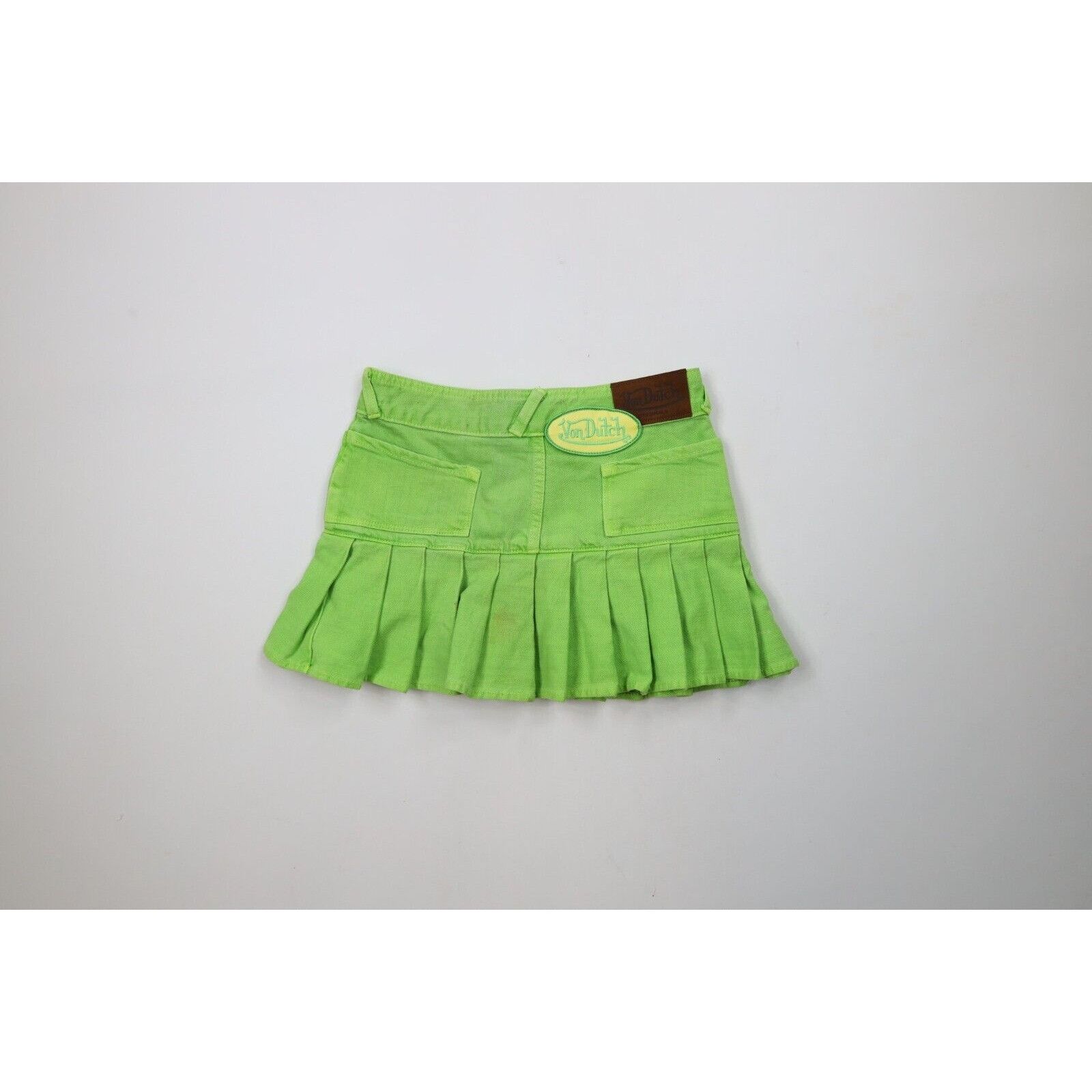 Vintage × Von Dutch Vintage 90s Y2K Von Dutch Babydoll Ruffled Denim Mini Skirt Size 26" / US 2 / IT 38 - 10 Thumbnail