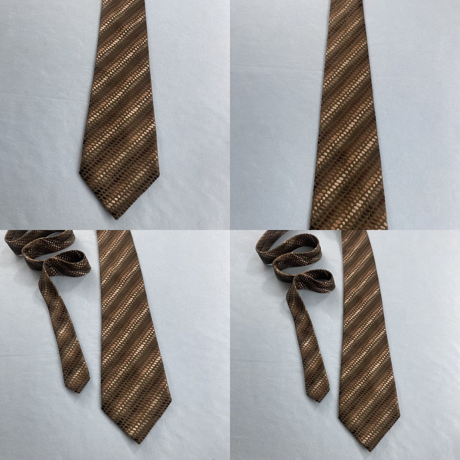 Dockers VINTAGE Dockers Necktie Silk Woven Stripe Dots Navy Green Brown 57"-60" 4x60 Men Tie Dupont Teflon Capsule Executive Handcrafted Size ONE SIZE - 9 Thumbnail