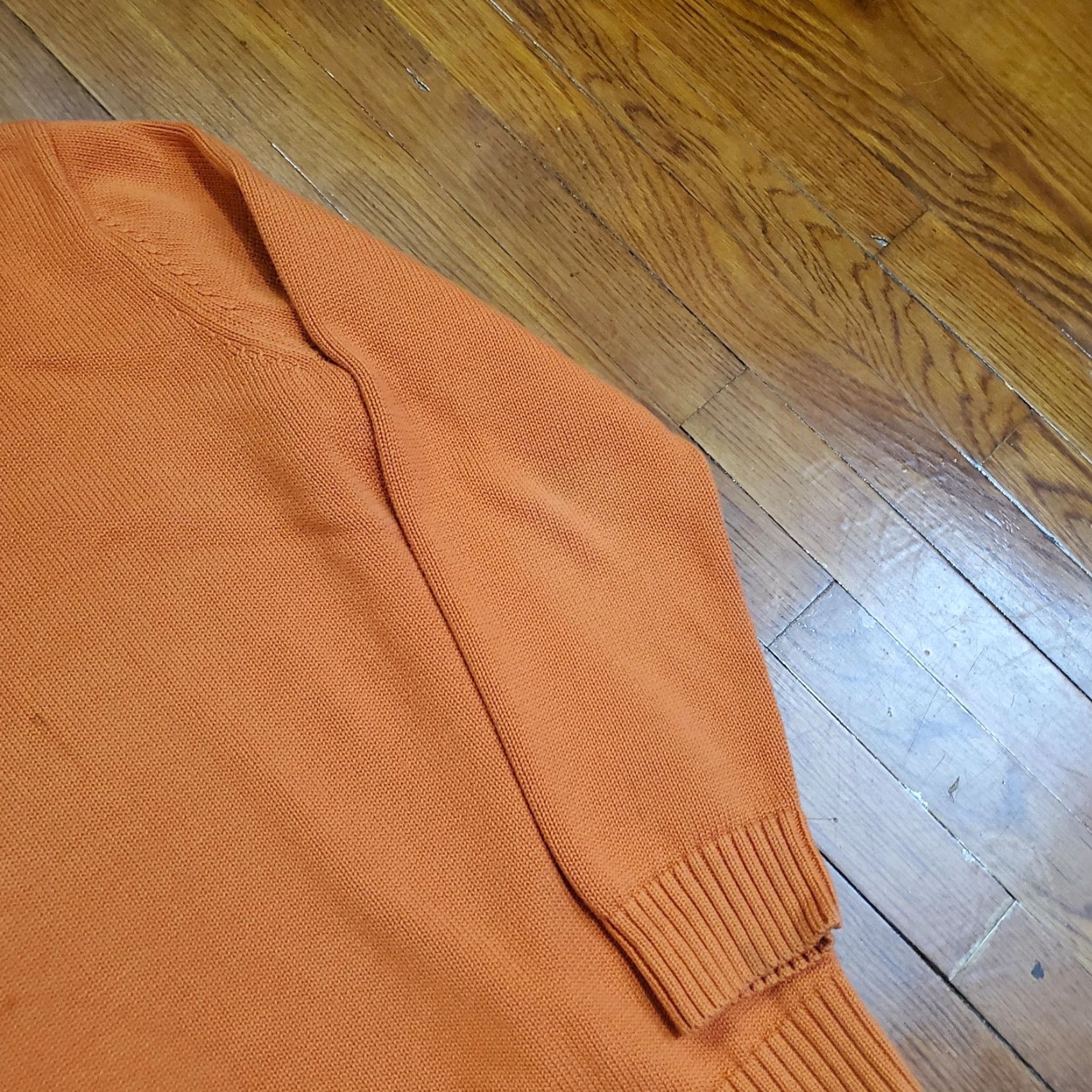 Vintage VINTAGE L.L. Bean Sweater Mens LT Tall Orange 100% Cotton Crewneck Knit Pullover Big & Tall Mens Orange Solid Knit Crewneck LT Tall Knit Pullover Size US L / EU 52-54 / 3 - 3 Thumbnail