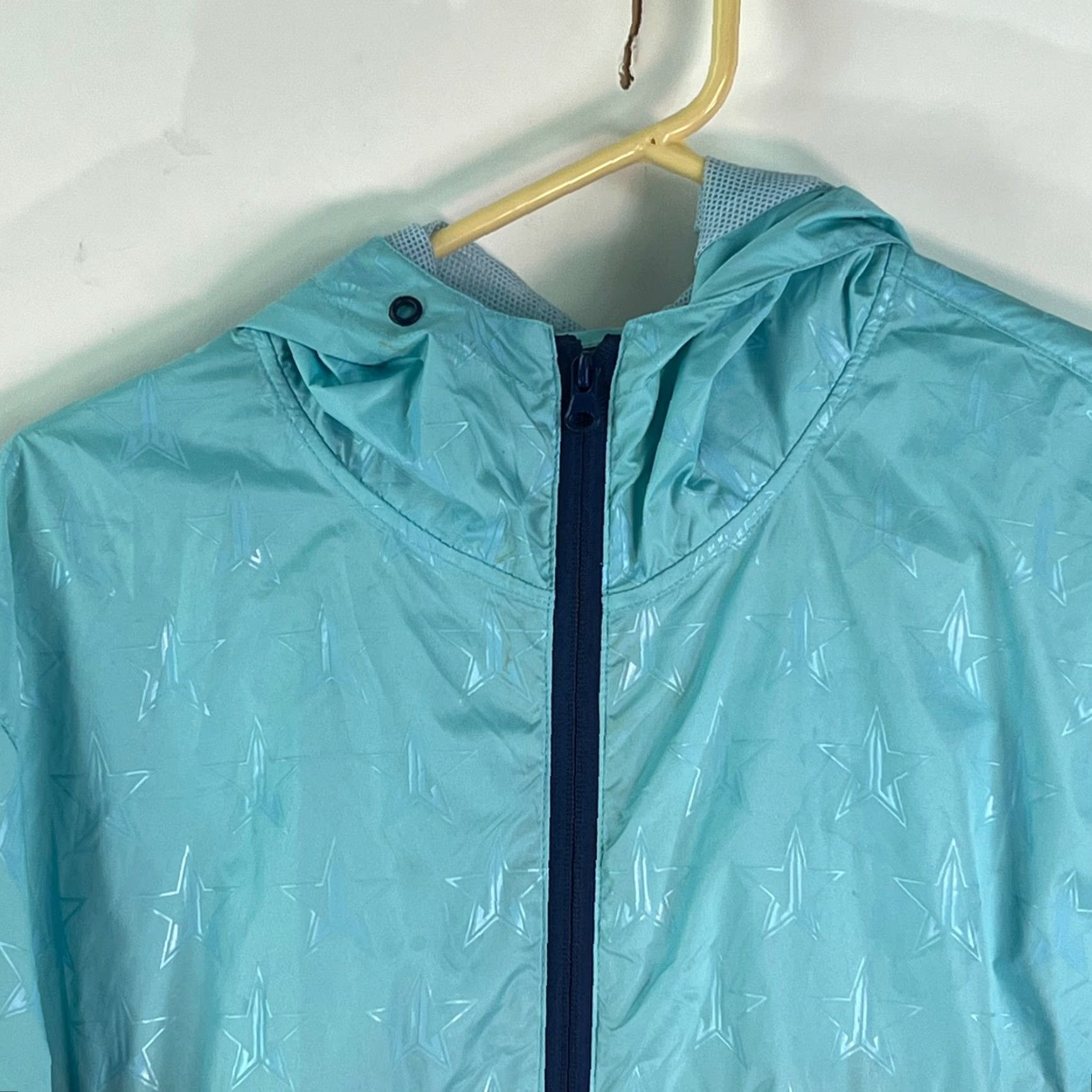 Vintage Jeffree Star Cosmetics Womens Coat Rain Blue Hooded Full Zip Size L Size L / US 10 / IT 46 - 3 Thumbnail
