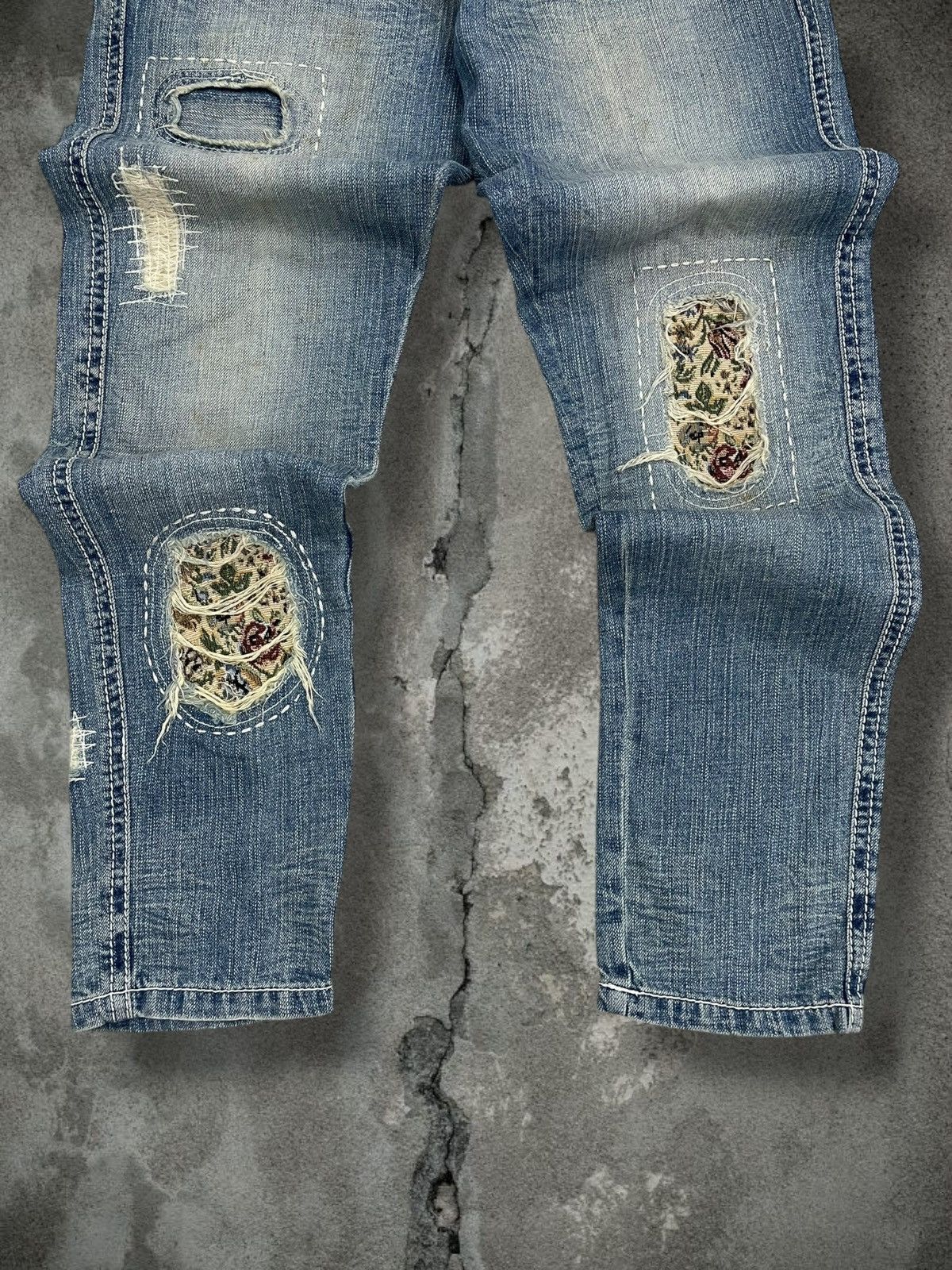 Hysteric Glamour Vintage Japan Drabito Stitch Double Waist Distressed Denim Size US 32 / EU 48 - 3 Thumbnail