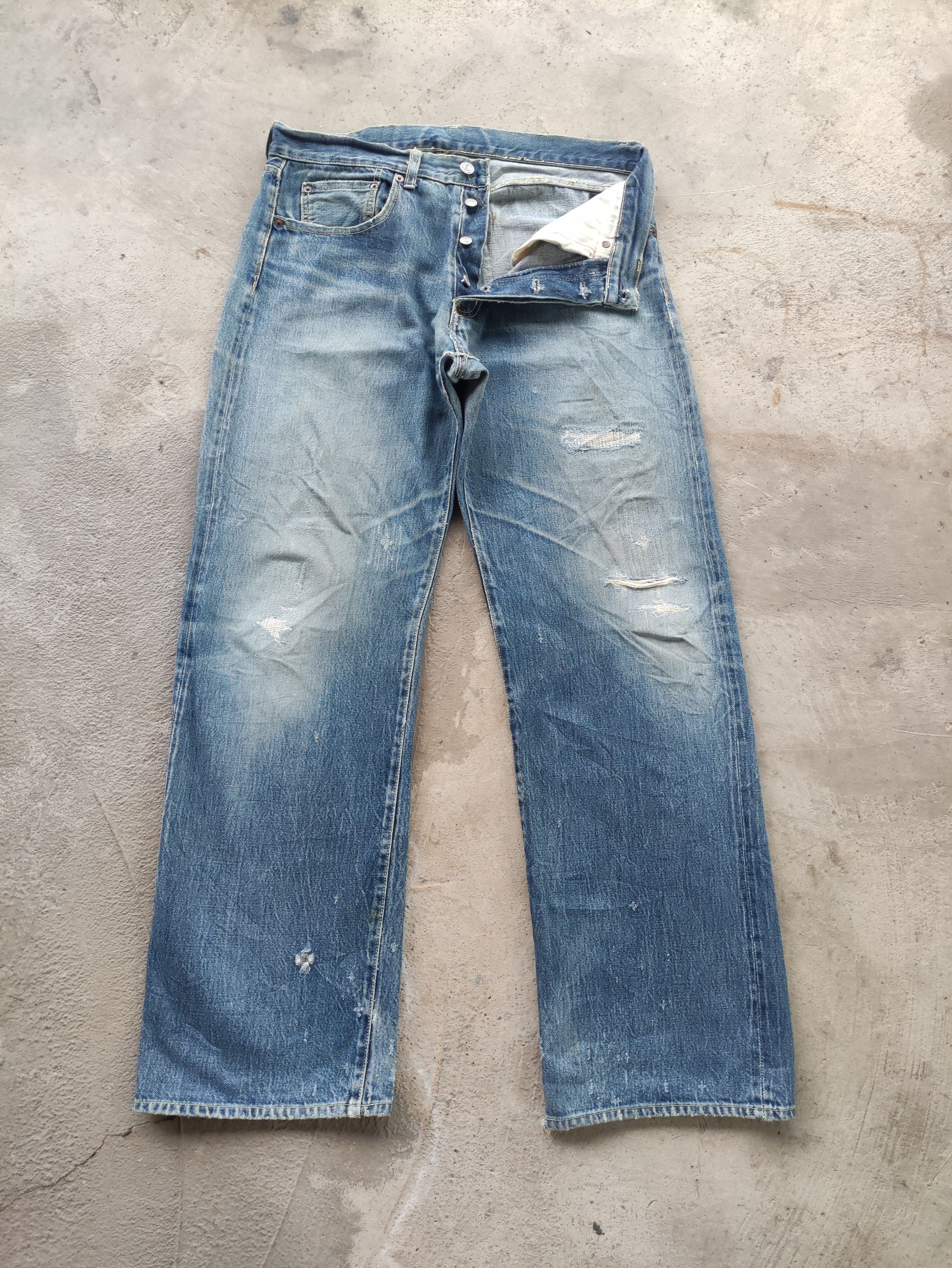 Studio D'Artisan Vintage Studio D Artisan Button Baggy Selvedge Distressed Size US 34 / EU 50 - 2 Thumbnail