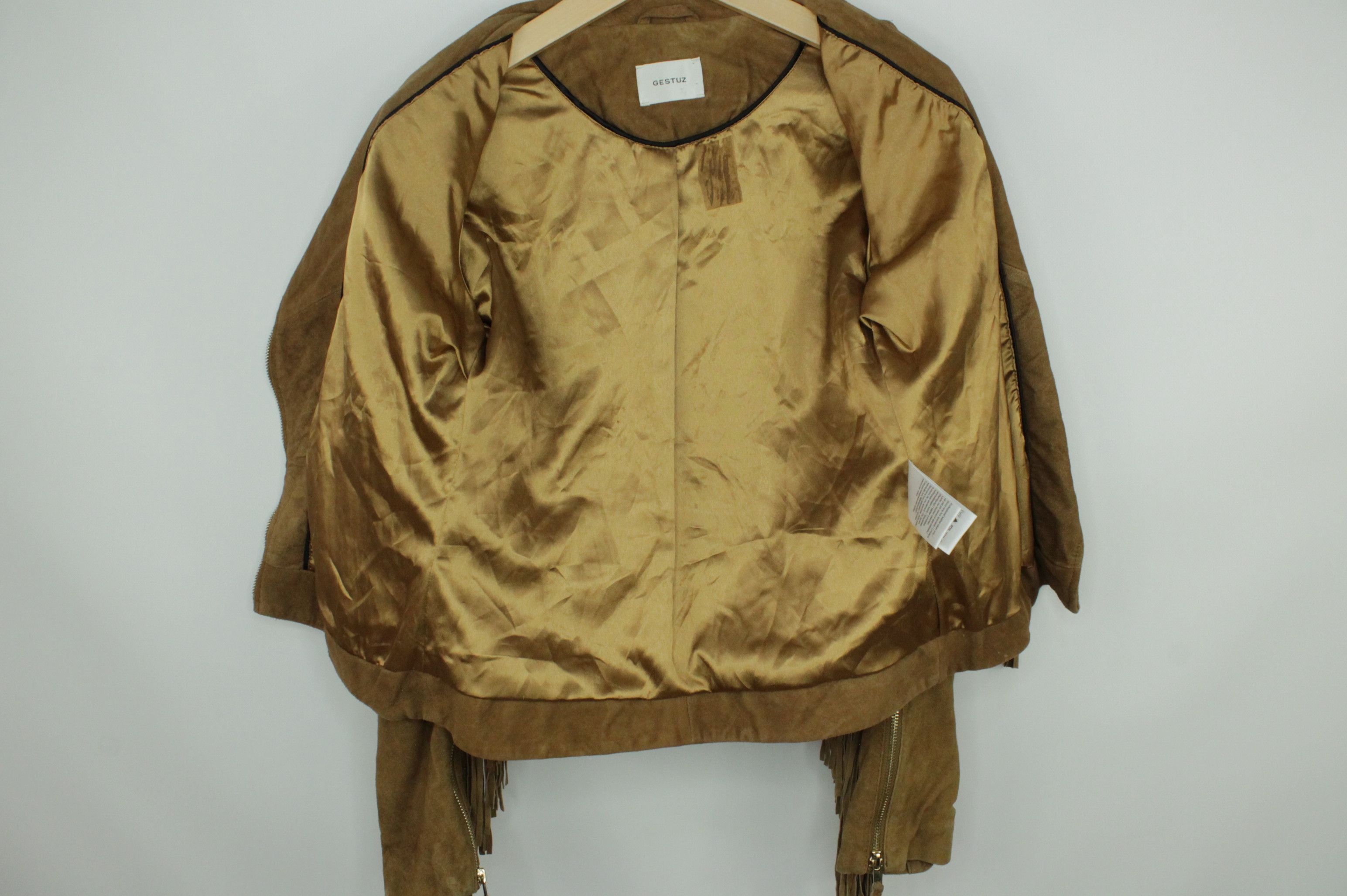 Gestuz Gestuz Fringe Biker Brown Goat Suede Women's Jacket Size XS / US 0-2 / IT 36-38 - 9 Thumbnail