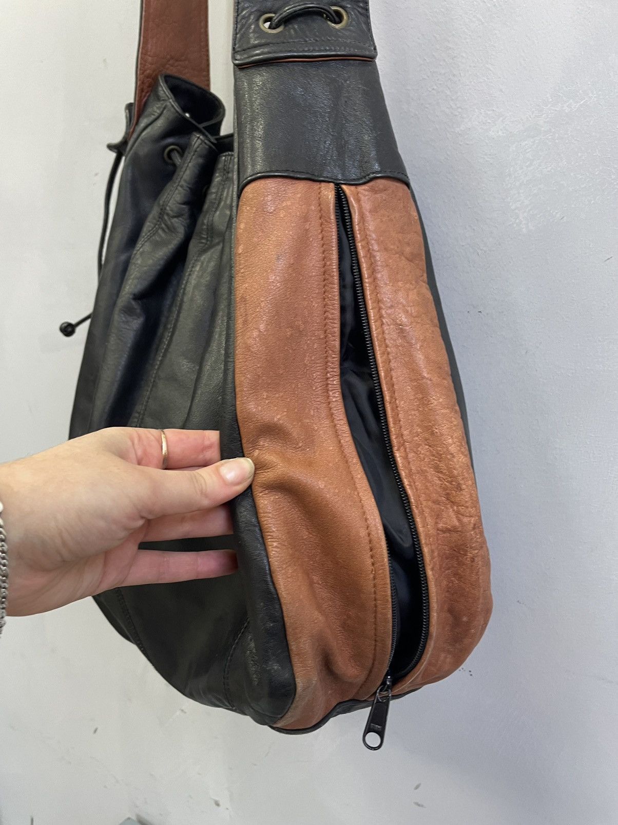 KMRii Vintage Leather Bucket Bag kmrii style Handmade 90s Size ONE SIZE - 5 Thumbnail
