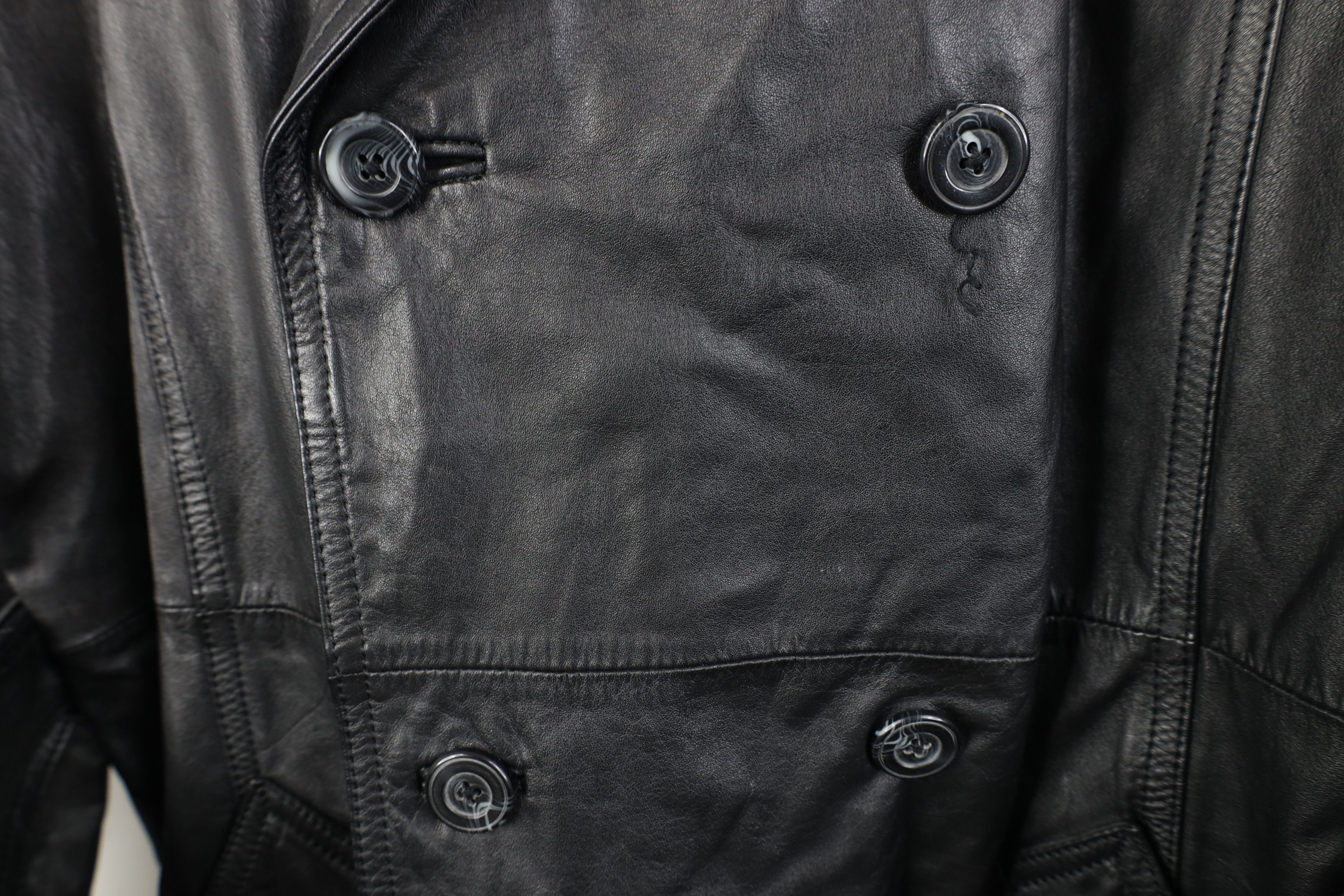 Vintage Vintage 70s Streetwear Breasted Leather Belted Trench Coat Size US XXL / EU 58 / 5 - 6 Thumbnail