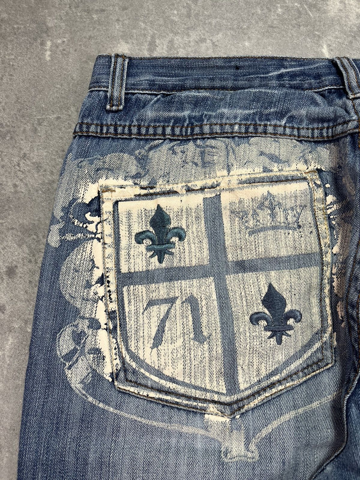 Makaveli Makaveli Fleur De Lis Printed Baggy Denim Shorts Jorts 36 Size US 36 / EU 52 - 11 Thumbnail