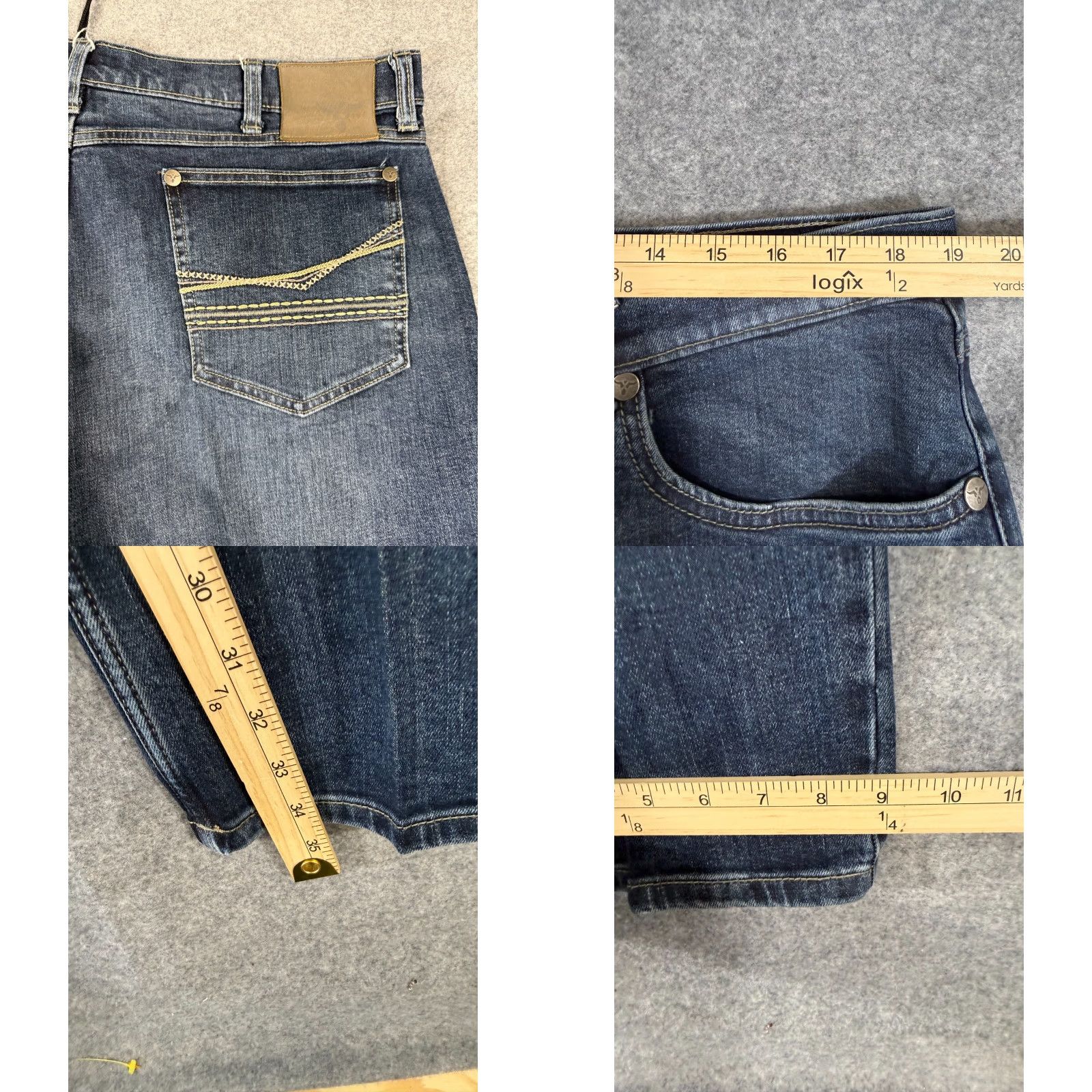 Wrangler Wrangler Jeans Mens 36x34 Blue Denim Stretch Straight Leg Five Pockets Size US 36 / EU 52 - 9 Thumbnail