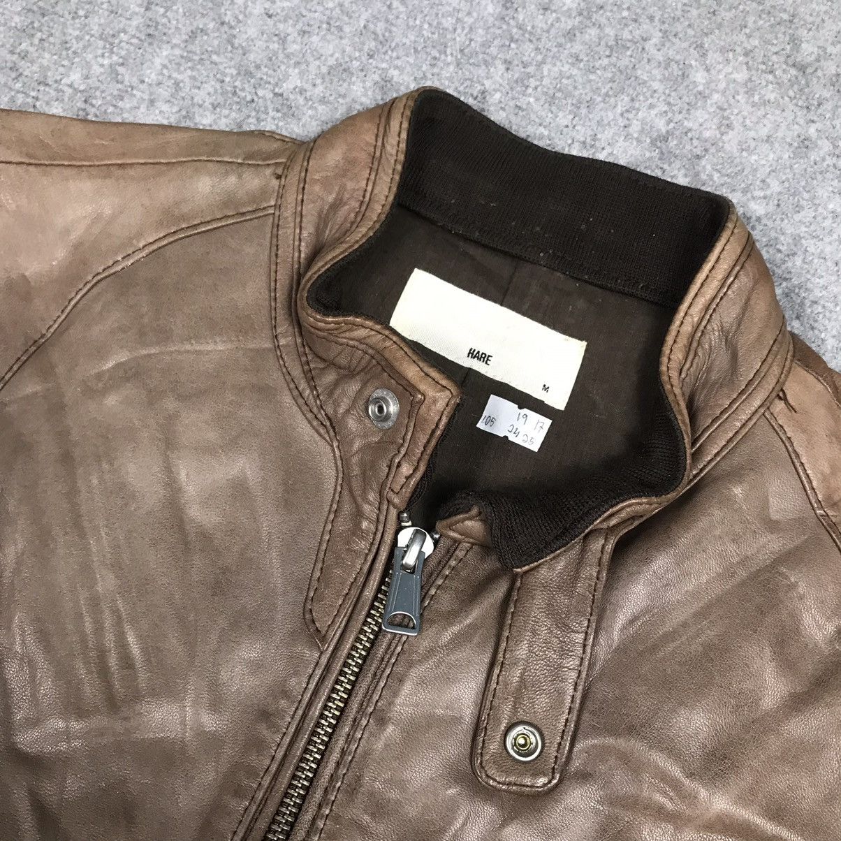 HARE HARE JAPAN LEATHER ZIPPER JACKET Size M / US 6-8 / IT 42-44 - 6 Thumbnail