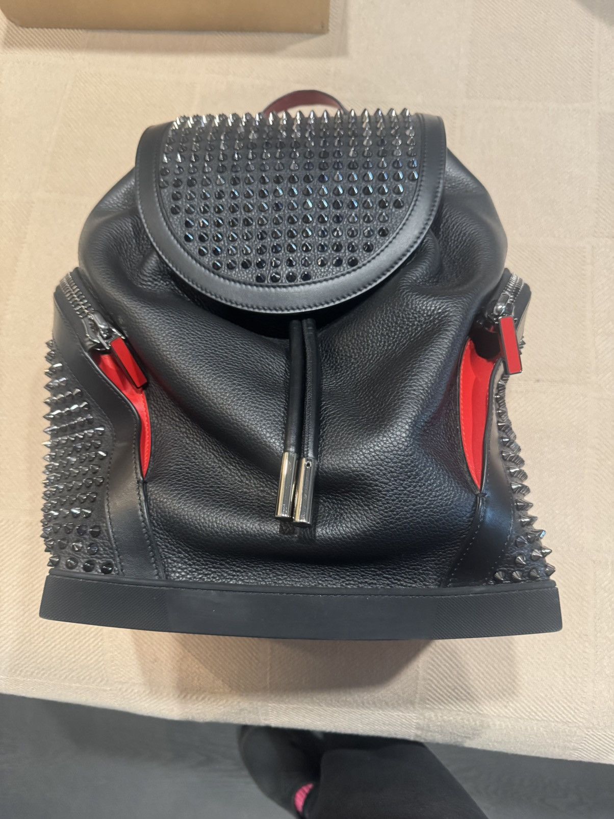 Christian Louboutin Black and Red Christian Louboutin Leather Backpack Size ONE SIZE - 1 Thumbnail