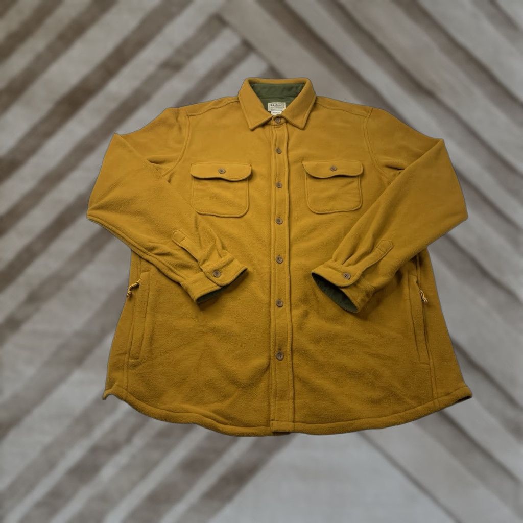 Vintage VINTAGE LL Bean Mariner Fleece Shirt Mens LT Large Tall Shacket Button-Up Gold Yellow Size US L / EU 52-54 / 3 - 1 Thumbnail