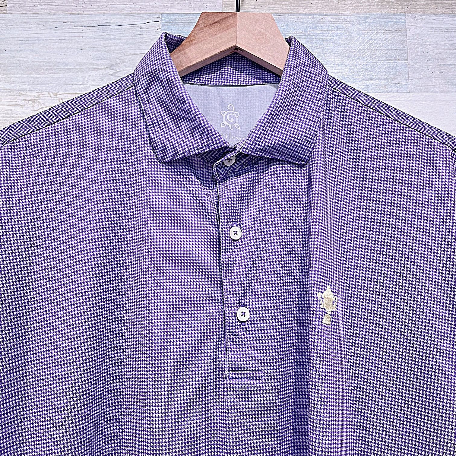 Other TURTLESON Performance Golf Polo Purple Houndstooth Medium Size US M / EU 48-50 / 2 - 2 Thumbnail
