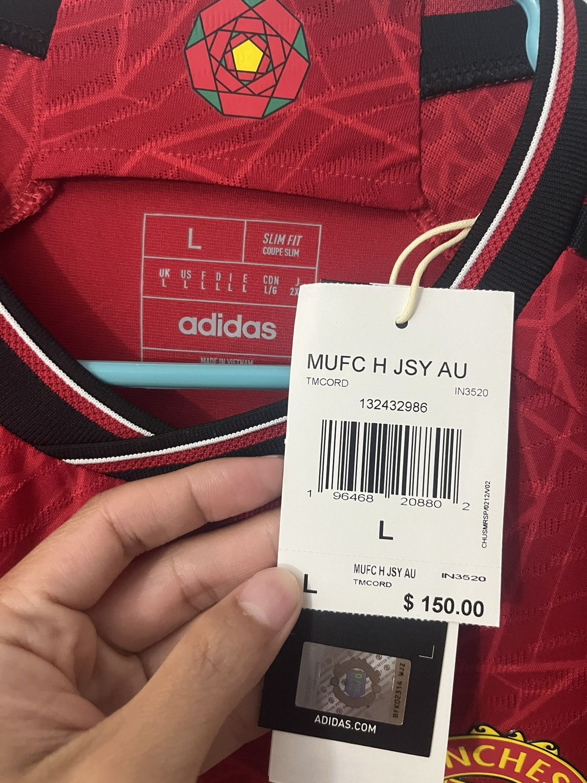 Adidas Adidas Manchester United 23/24 Home Authentic Soccer Jersey Size US L / EU 52-54 / 3 - 4 Thumbnail