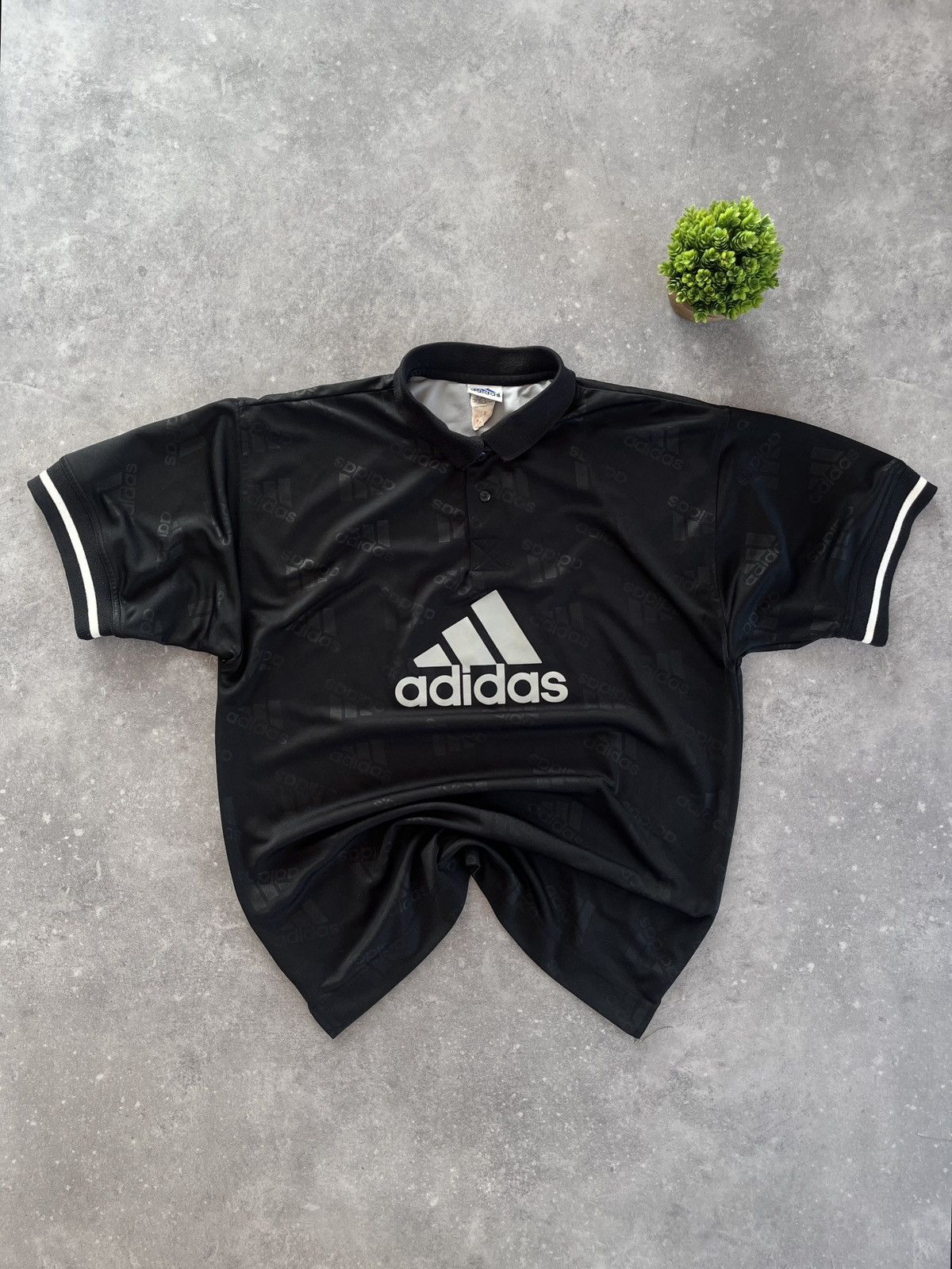 Adidas Vintage 90s Adidas Logos Polo Shirt Rare Boxy Fit Y2K Size US XL / EU 56 / 4 - 1 Thumbnail
