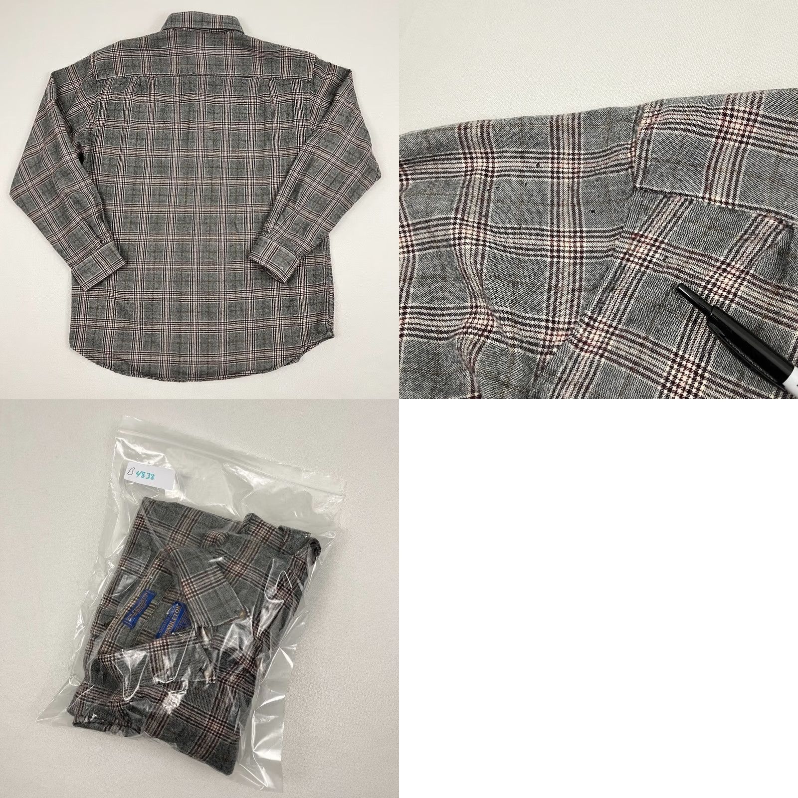 Pendleton VINTAGE Pendleton Shirt Mens L Gray Wool Glen Check Button-Down Mallard Duck USA Size US L / EU 52-54 / 3 - 9 Thumbnail