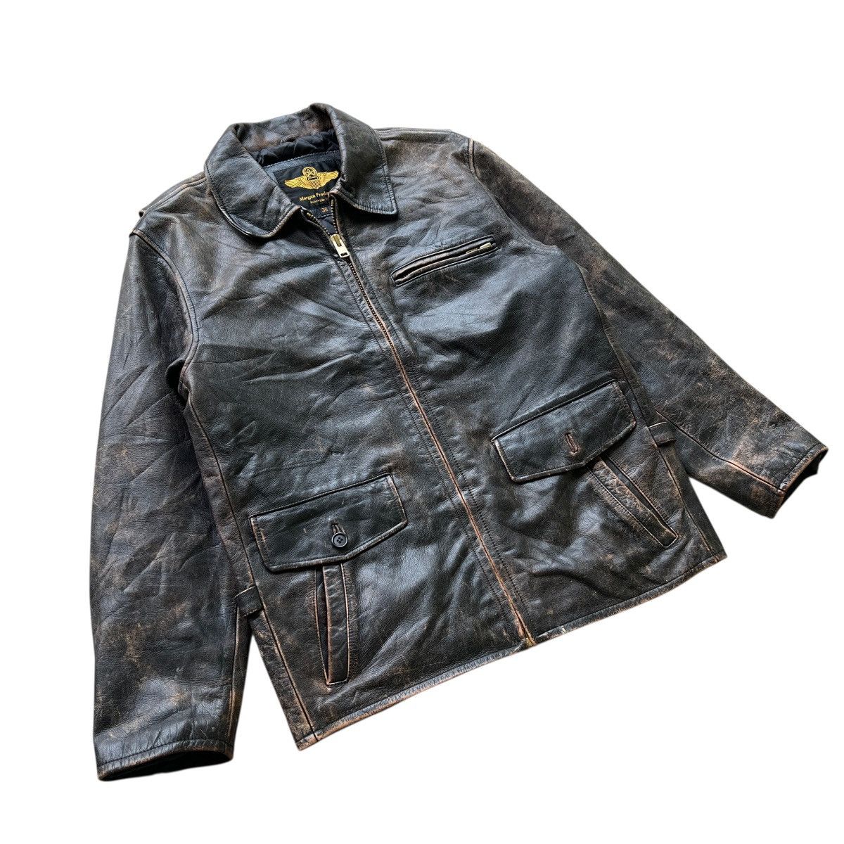 Vintage Vintage Morgan Productions Patina Leather Jacket Size US M / EU 48-50 / 2 - 2 Thumbnail