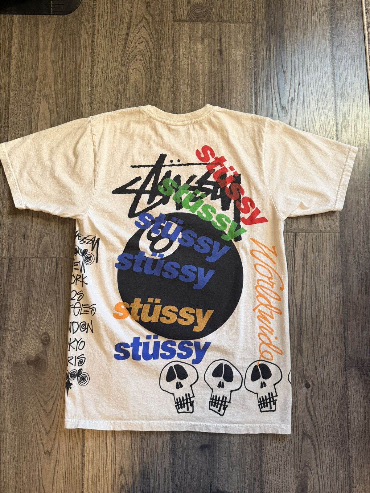 Stussy Stussy 8 Ball Multi Logo Graphic Tee White Size S Size US S / EU 44-46 / 1 - 2 Thumbnail