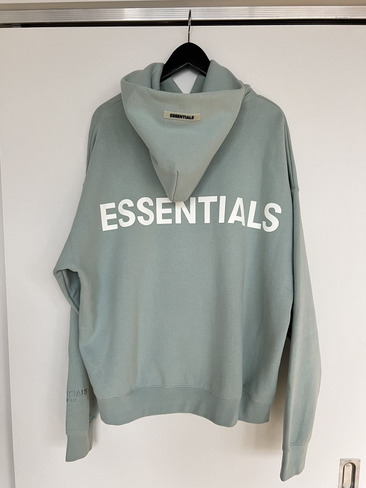 image of Og Essentials 3M Reflective Back Logo Oversized Hoodie Blue in Powder Blue, Men's (Size Medium)