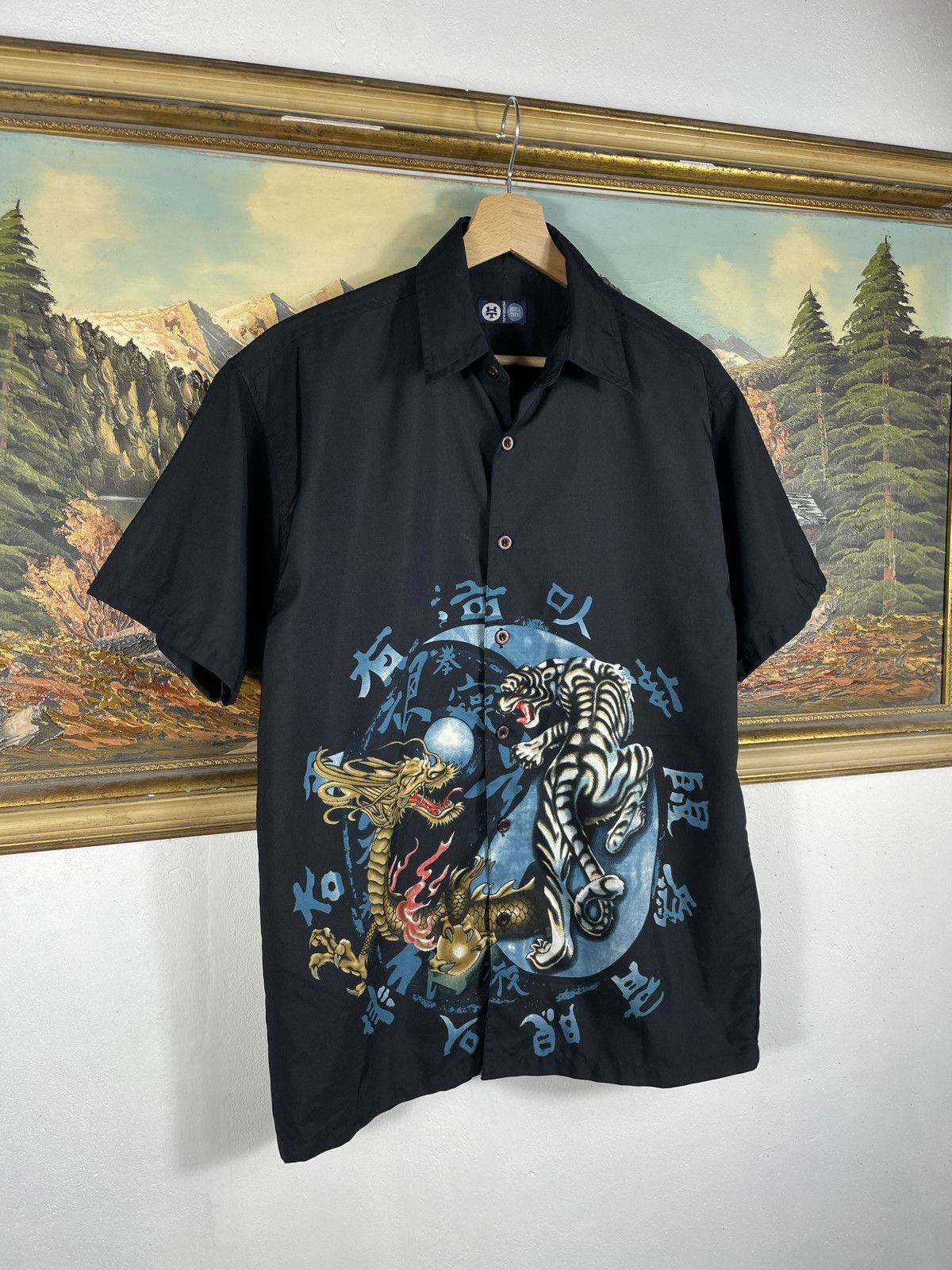 Japanese Brand × Vintage Vintage Japanese Dragon Y2K Style Button UP Shirt Rap HipHop Size US S / EU 44-46 / 1 - 3 Thumbnail