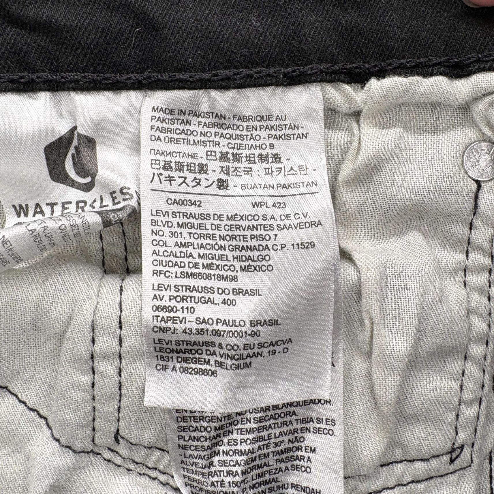 Levi's Levis 511 Jeans Mens 38x32 Black Dark Wash Slim Straight Stretch Denim Casual Size US 38 / EU 54 - 3 Thumbnail