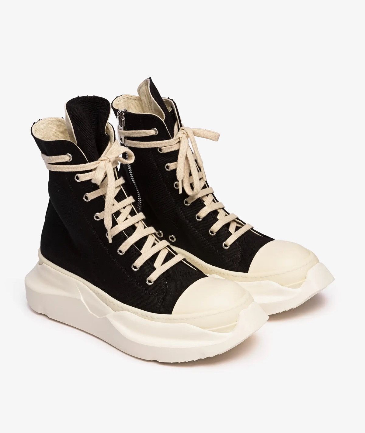 Rick Owens Drkshdw Rick Owens DRKSHDW ABSTRACT High Sneakers Black Milk Size US 10 / EU 43 - 3 Thumbnail