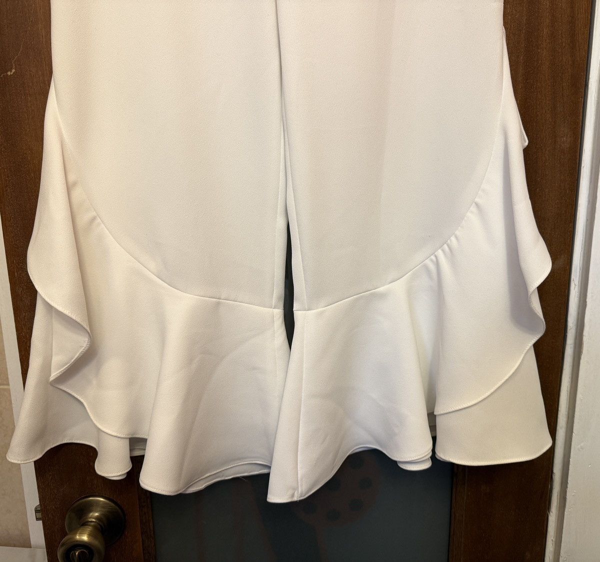 Zara Zara Women Soft White Cropped High Waisted Ruffle Pants Size 28" / US 6 / IT 42 - 6 Thumbnail