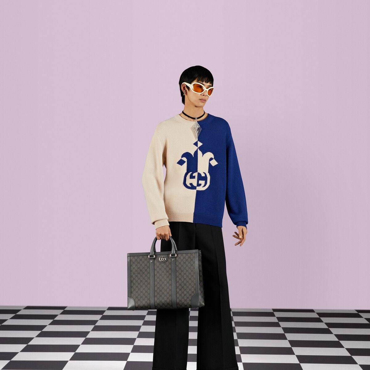 Gucci o1s1wg110225 Size:OS / Ophidia Large Tote Bag in Grey/Black Size ONE SIZE - 3 Thumbnail