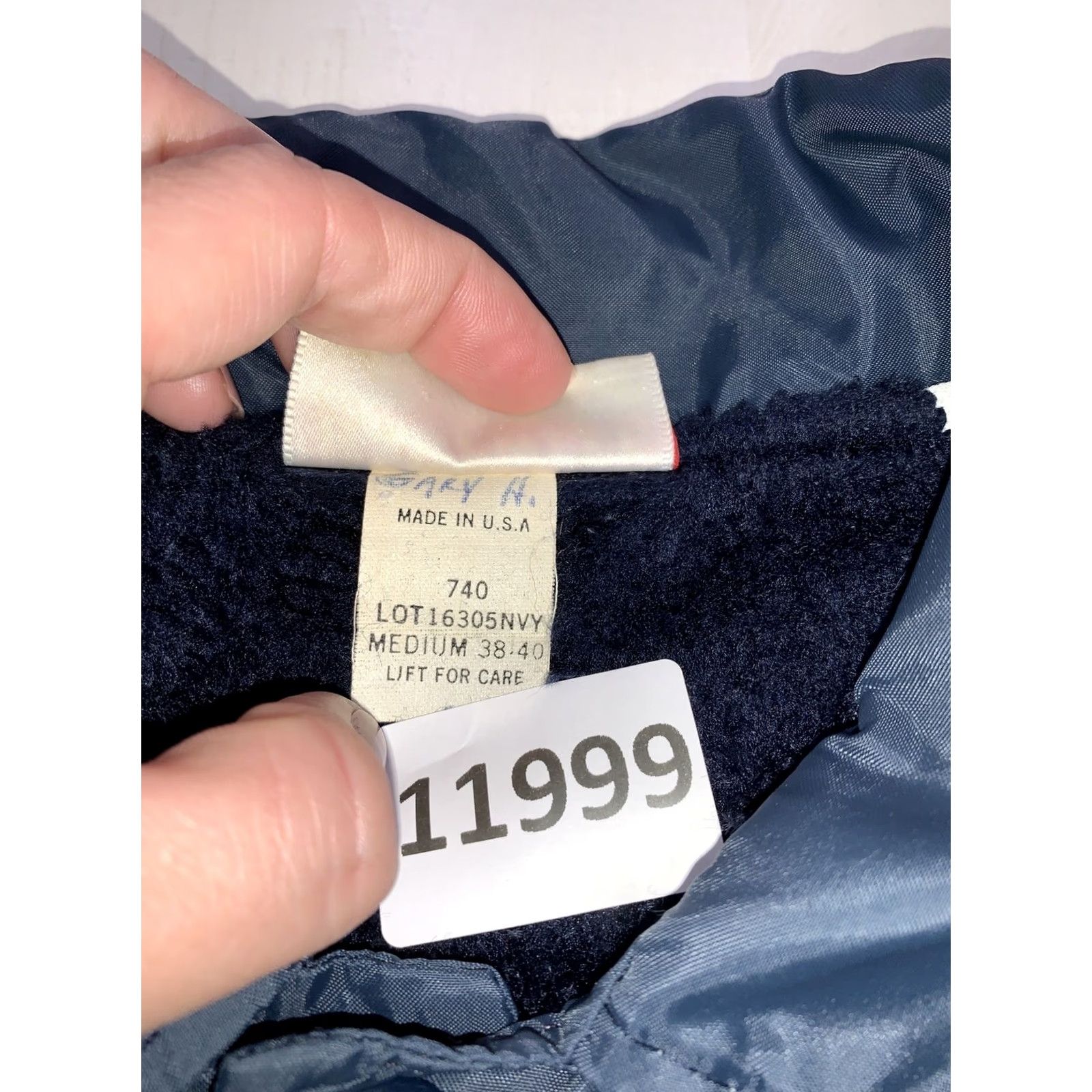 Vintage Hartwell Mens Navy Blue Fleece Lined Nylon Jacket Medium USA Made Size US M / EU 48-50 / 2 - 5 Thumbnail