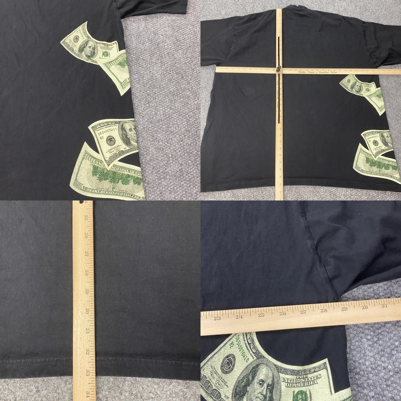 Vintage Cash Unltd Shirt Mens 4XL Black Money Dollar Bills Graphic Print Tee Size US XXL / EU 58 / 5 - 8 Thumbnail