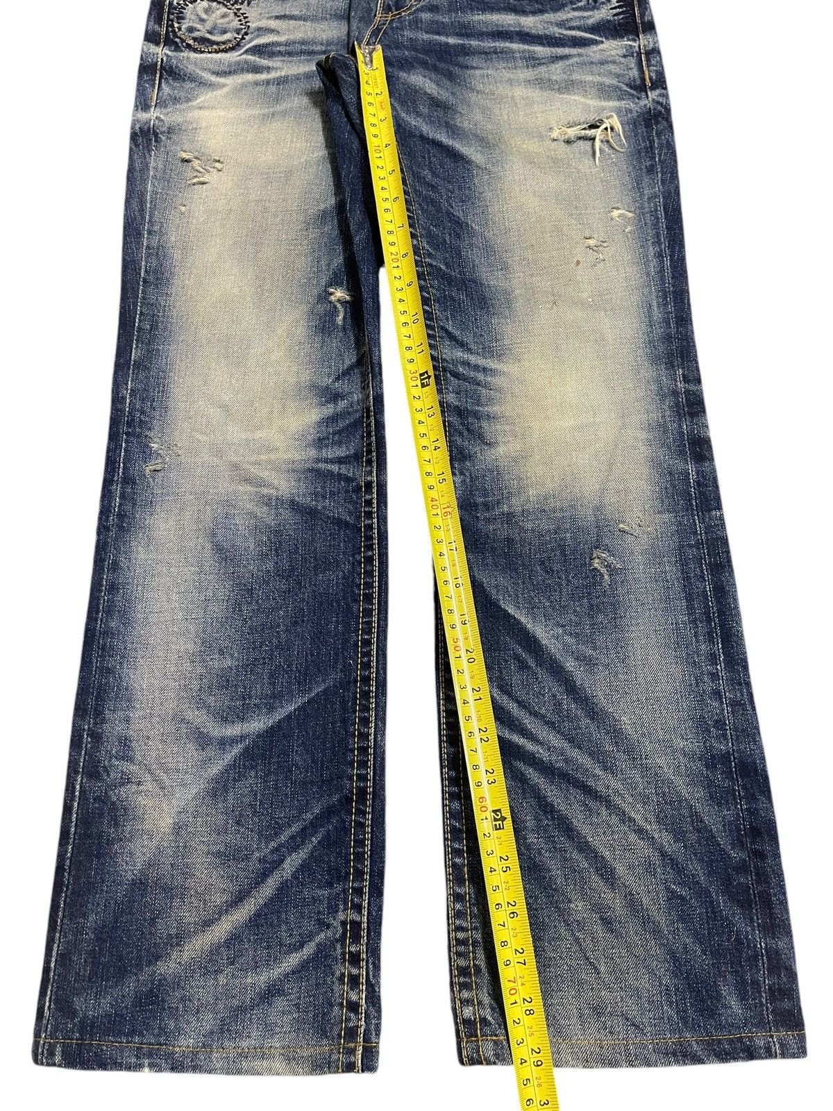 Tornado Mart Vintage Japanese Brand Faded Wash Distress Loose Jeans Size US 32 / EU 48 - 14 Thumbnail