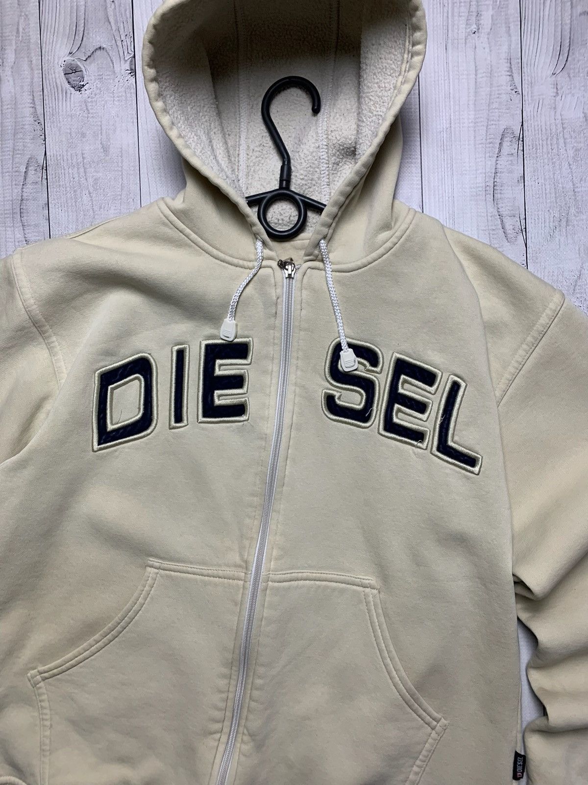 Vintage Vintage Diesel zip hoodie size S/M lemon big logo Size US S / EU 44-46 / 1 - 2 Thumbnail
