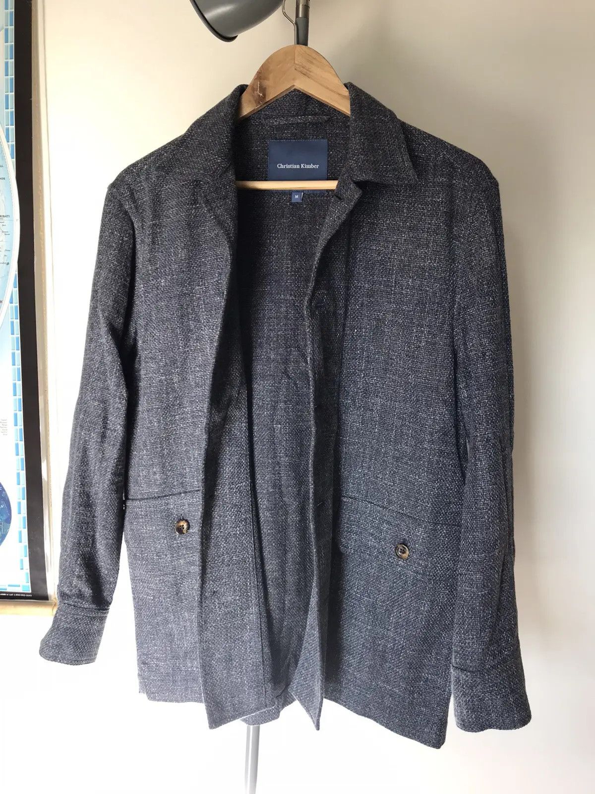 Christian Kimber Fitzroy Jacket - Blue Italian Cotton Basketweave Size US M / EU 48-50 / 2 - 3 Thumbnail