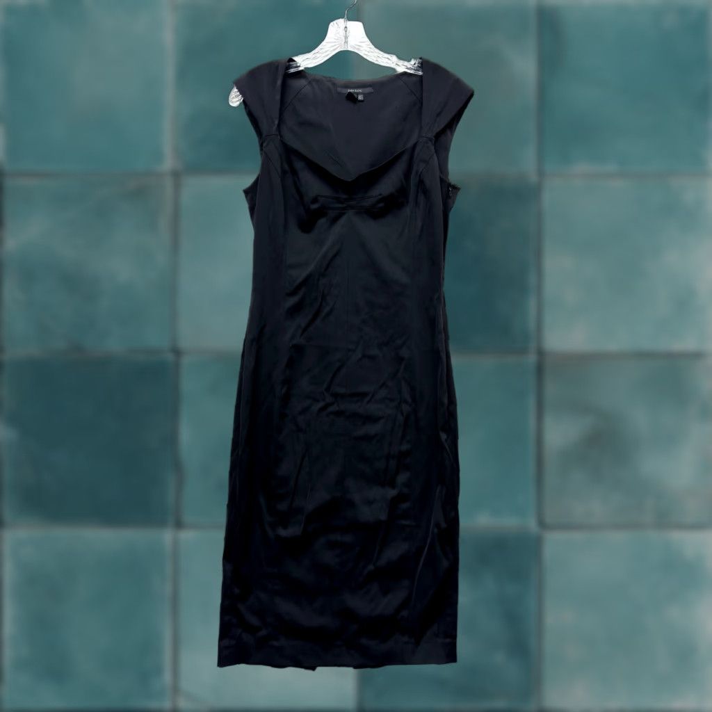 Zara Midi Sheath Pencil Dress XL Black LBD Cocktail Office Career Womens