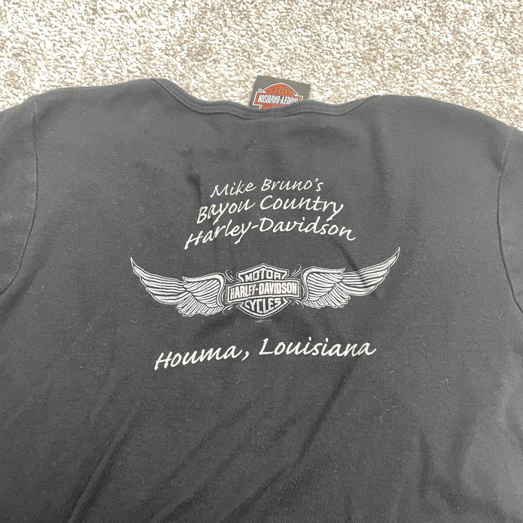 Harley Davidson Harley-Davidson Graphic T-Shirt Juniors Small Black Round Neck Short Sleeve Tee Shirt Ladies, USA Theme, Casual, Bikern 90s? Size S / US 4 / IT 40 - 3 Thumbnail