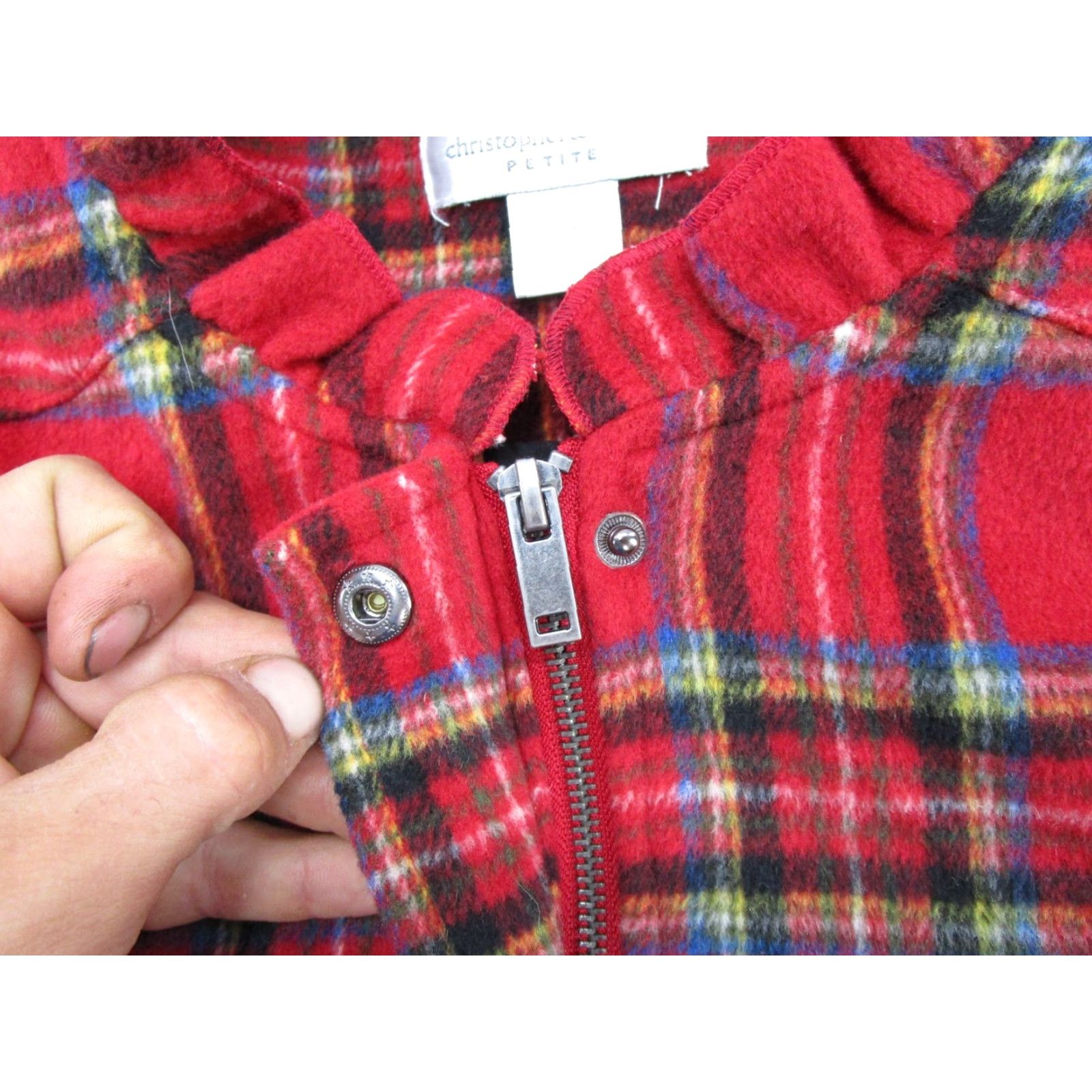 Vintage CHRISTOPHER BANKS Women’s Jacket Size Petite M 90s Plaid Wool Blend Full Zip Size M / US 6-8 / IT 42-44 - 3 Thumbnail