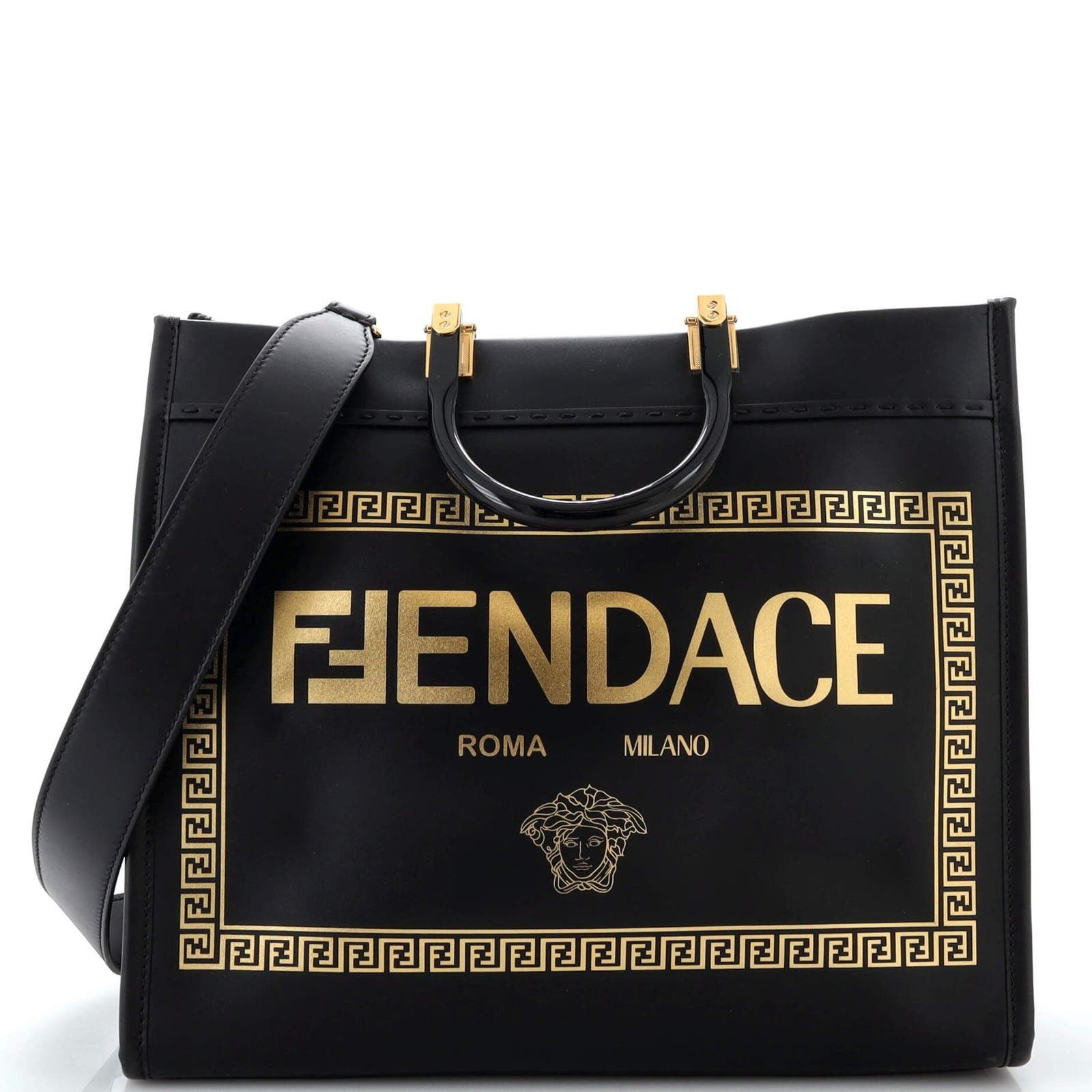 x Versace Fendace Convertible Sunshine Shopper Tote Printed