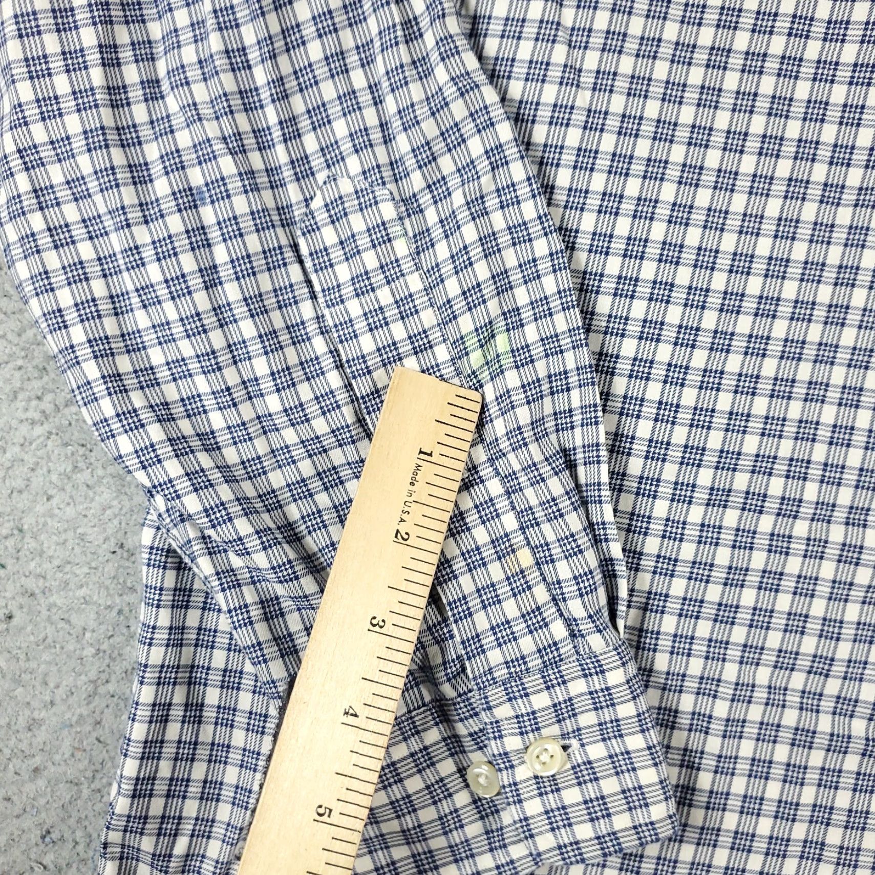 Ralph Lauren Ralph Lauren Shirt Mens 15.5 Blue Plaid Pony Dress Button Up Long Sleeve STAINED Size 40R - 4 Thumbnail