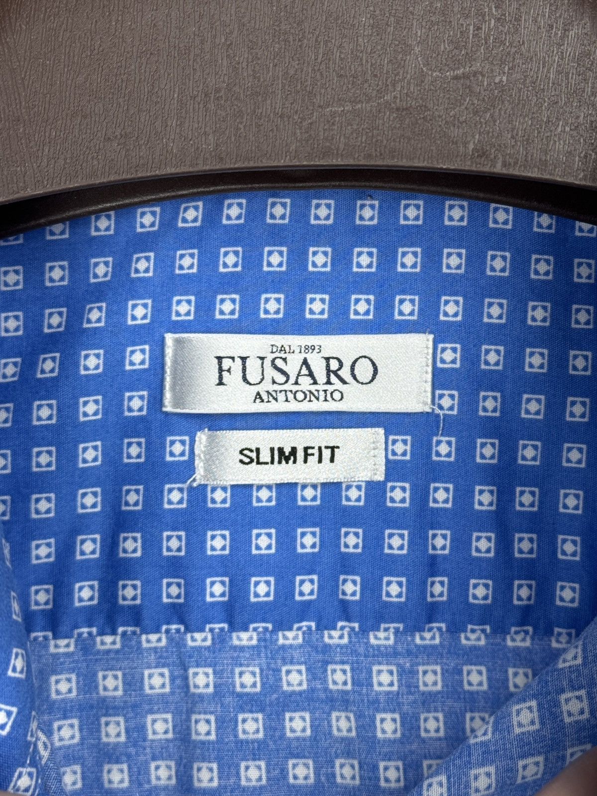 Other Antonio Fusaro Napoli Dal 1893 blue cotton patterned shirt Size US XL / EU 56 / 4 - 9 Thumbnail