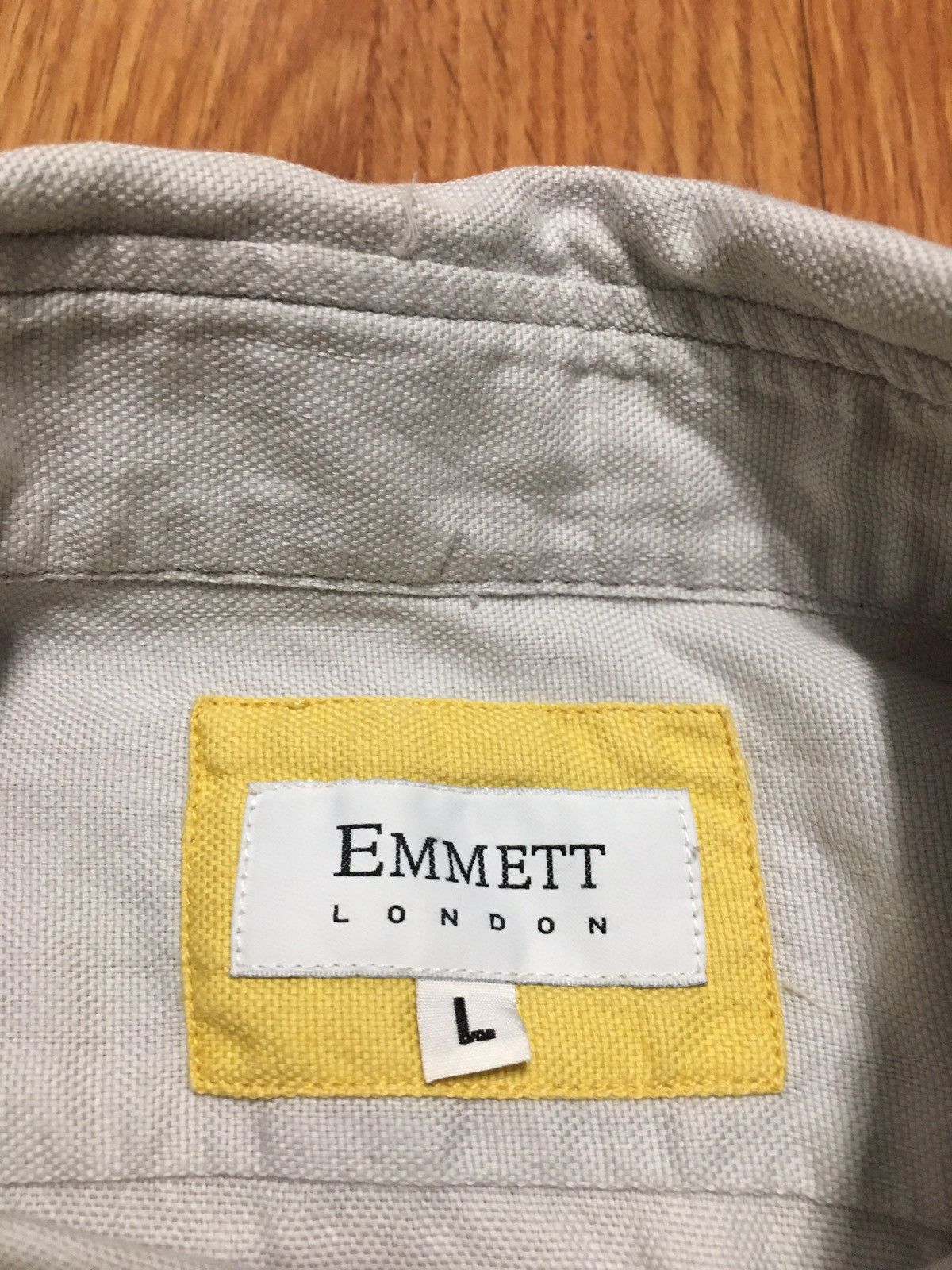 Emmett EMMETT London Light Grey Cotton Classic Men Shirt Size L Size US L / EU 52-54 / 3 - 4 Thumbnail