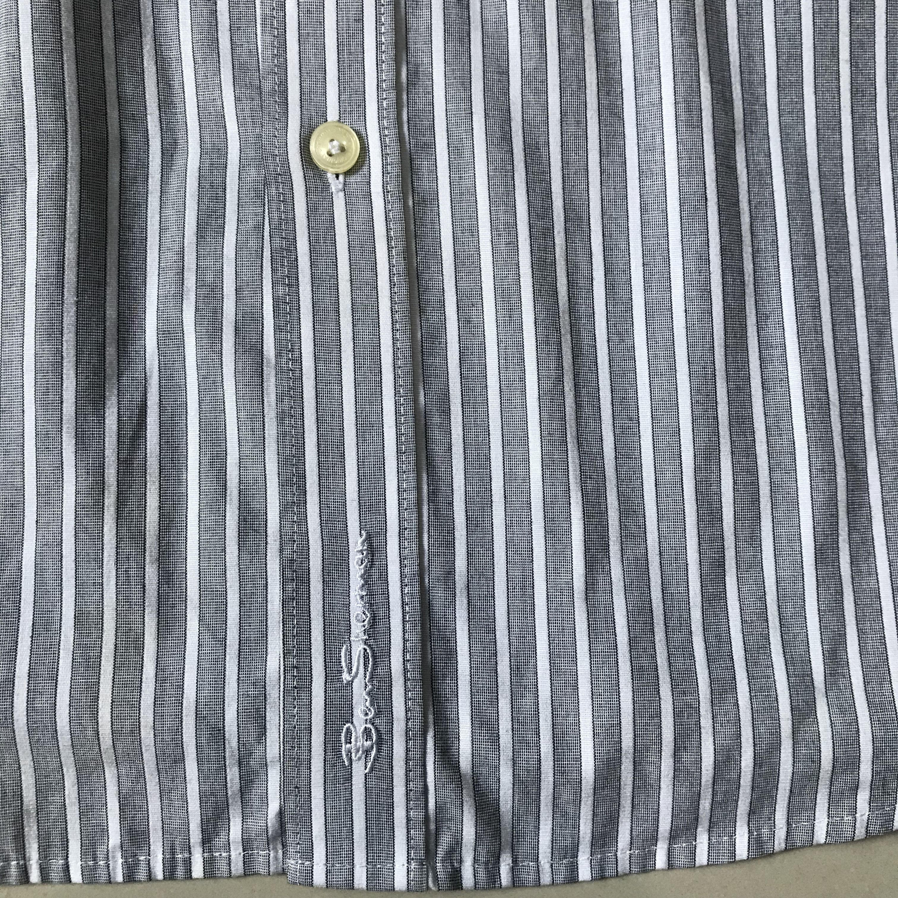 Ben Sherman × Vintage Ben Sherman Grey Stripes Shirt Button down 3 finger Colar Size US XL / EU 56 / 4 - 7 Thumbnail