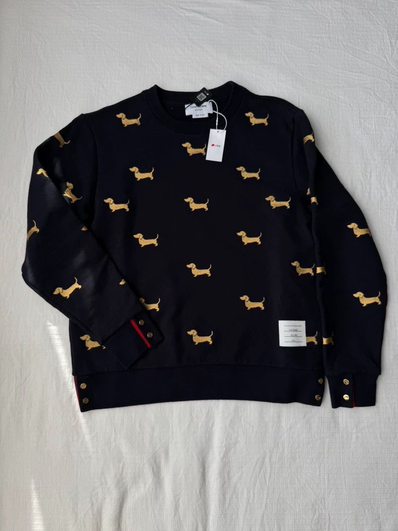 Thom Browne Thom Browne TB Gold Dog Embroidered Sweatshirt - dmc Size US M / EU 48-50 / 2 - 1 Thumbnail