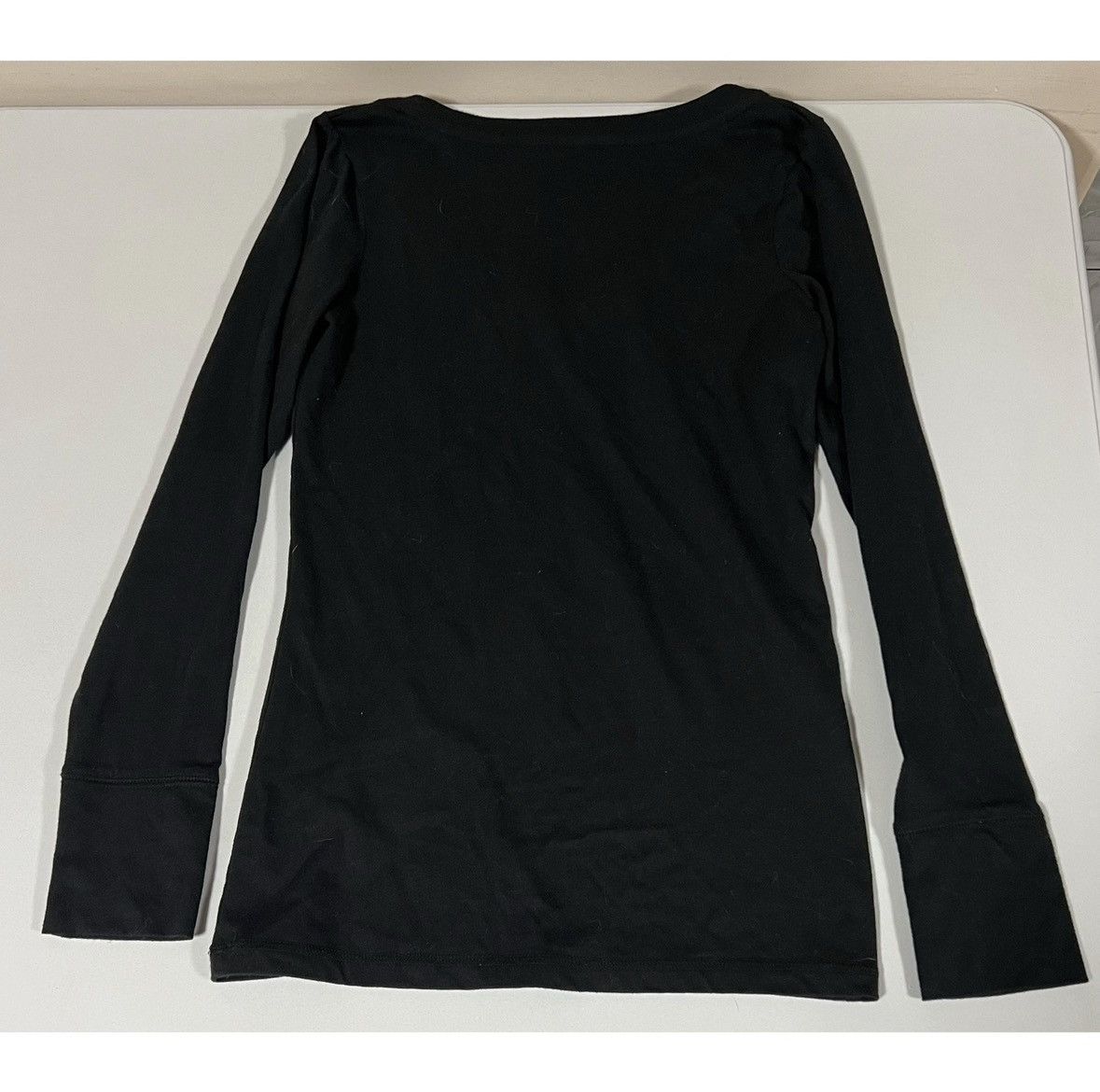 Mossimo Mossimo Black V-Neck Long Sleeve T-Shirt Top Tee Size S 🖤 Size S / US 4 / IT 40 - 4 Thumbnail